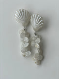 Y2K White Sea Shell Drop Earrings