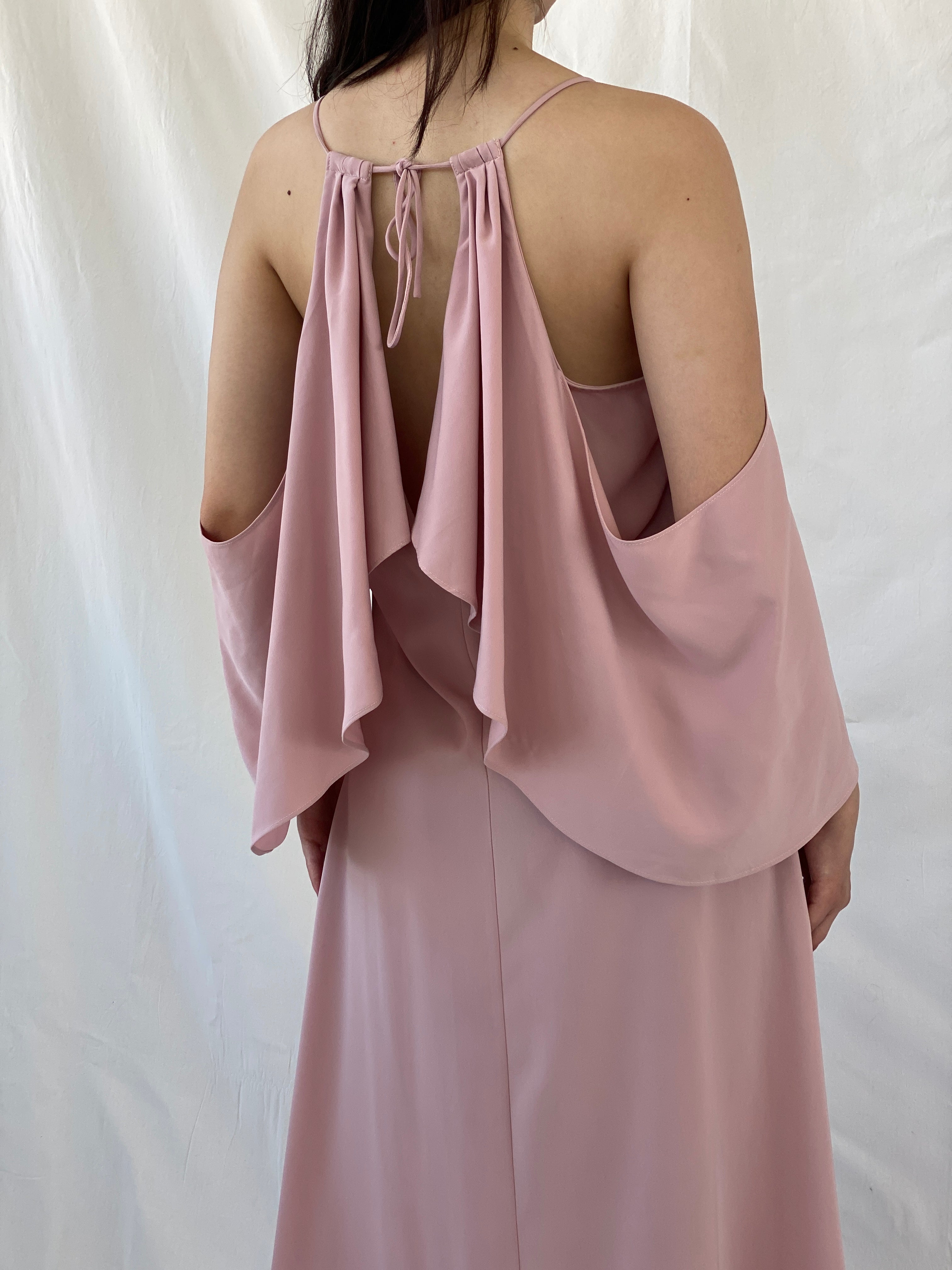 فستان زفاف جوفونا لندن وردي فاتح مكشوف الكتفين متوسط ​​الطول - مقاس صغير