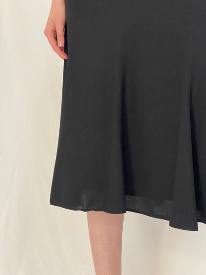 Vintage Y2K Sabena Black Flared A-Line Midi Skirt - S