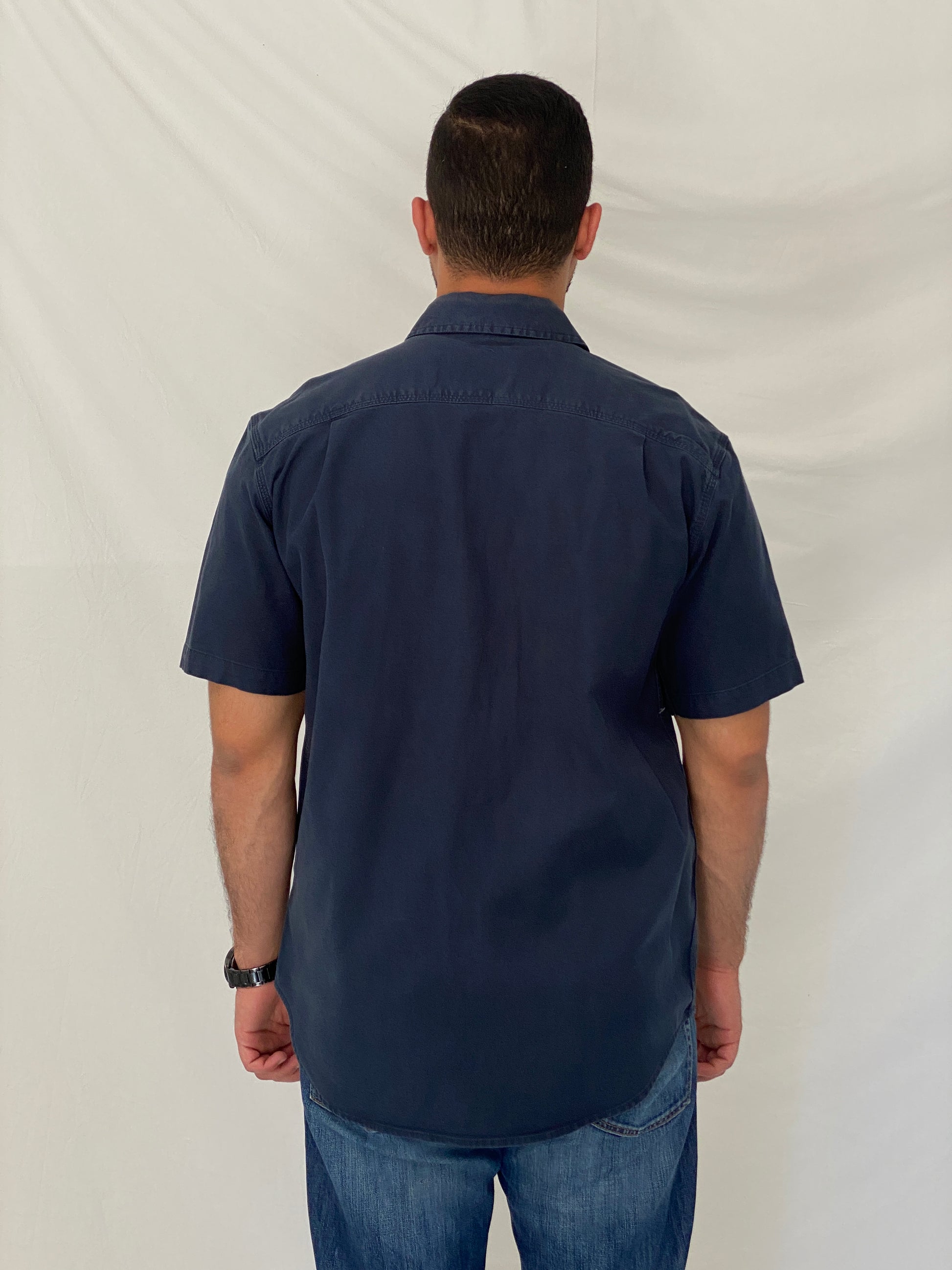 Carhartt Relaxed Fit Navy Cotton Work Spring 2019 Shirt - L Carhartt Relaxed Fit Navy Cotton Work Spring 2019 Shirt - L