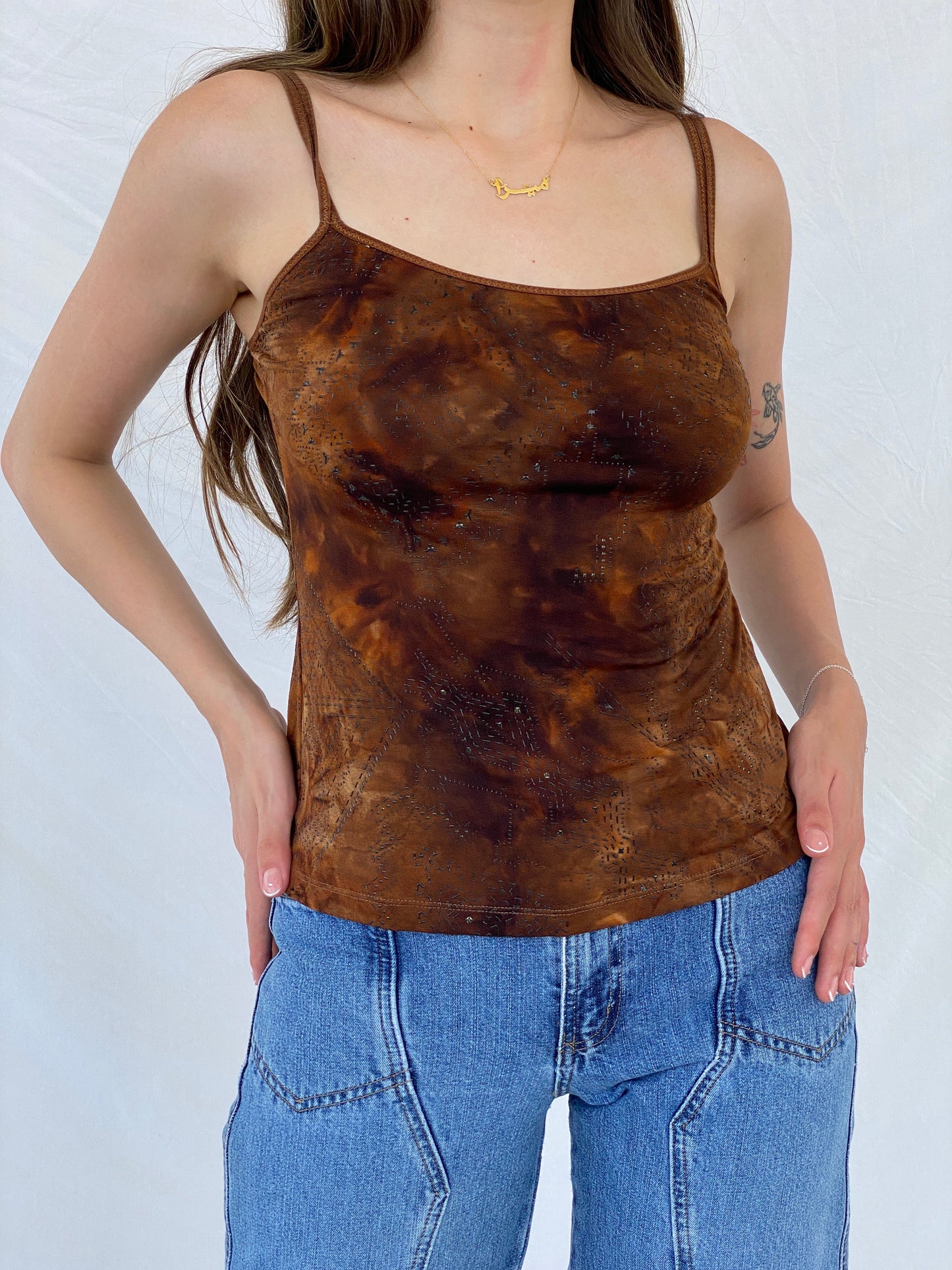 Y2K Brown Cami Top - S