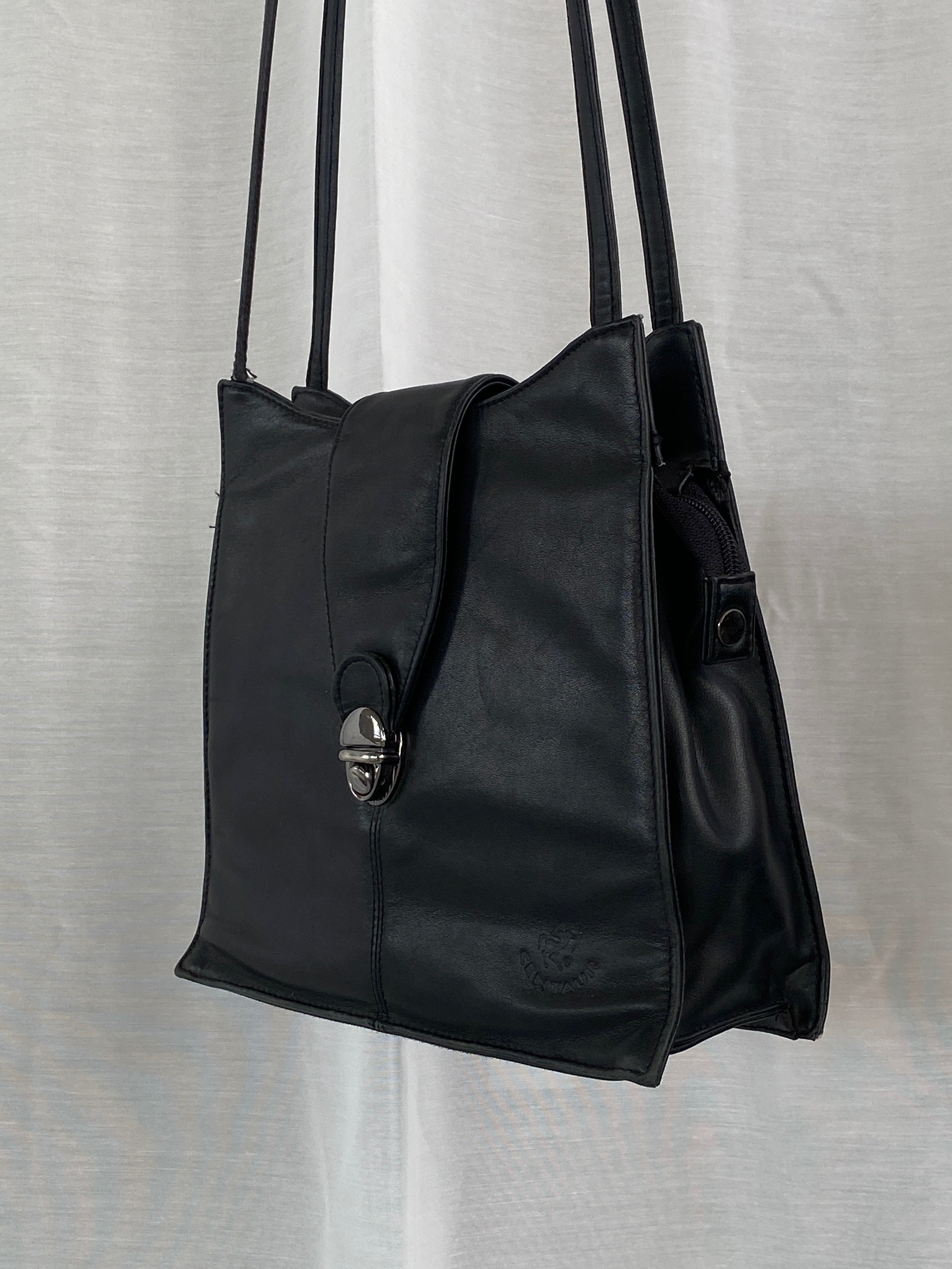 Vintage 90s Gentaur Black Crossbody Bag