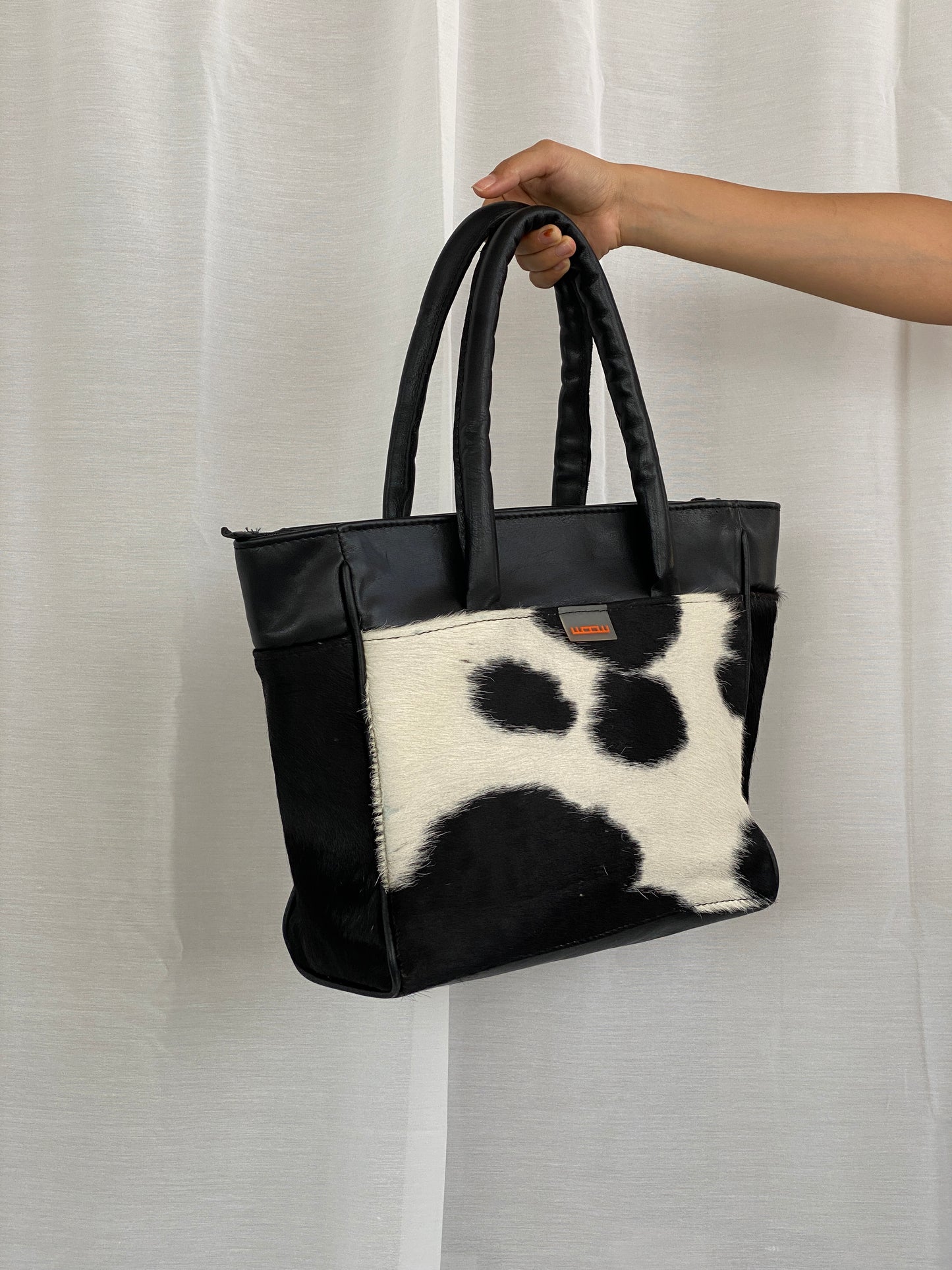 Y2K Woow Cow Pattern Plush Tote Bag