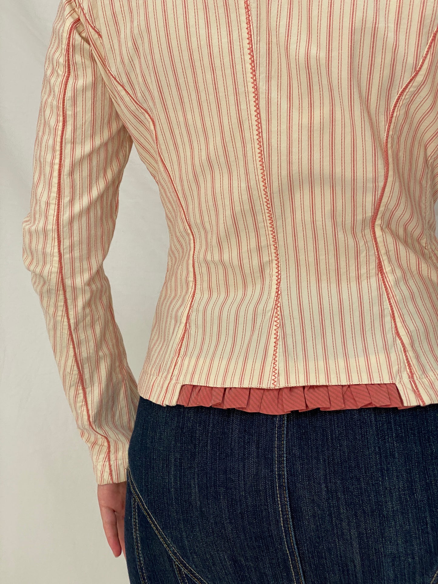 Vintage Tarmanuda by Grazia Pi Pink Striped Tailored Blazer – S