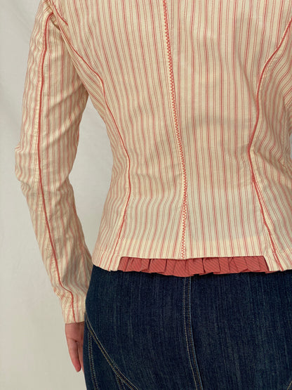 Vintage Tarmanuda by Grazia Pi Pink Striped Tailored Blazer – S