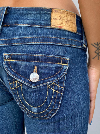 Vintage Y2K True Religion Joey Flap Pocket Low Rise Bootcut Jeans - 34EUR