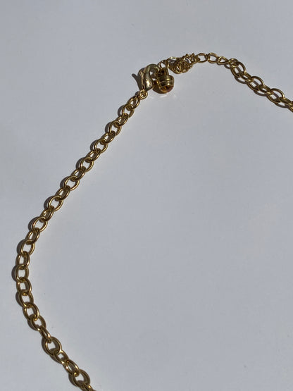 Vintage Gold Tone Rhinestone Medallion Pendant Necklace