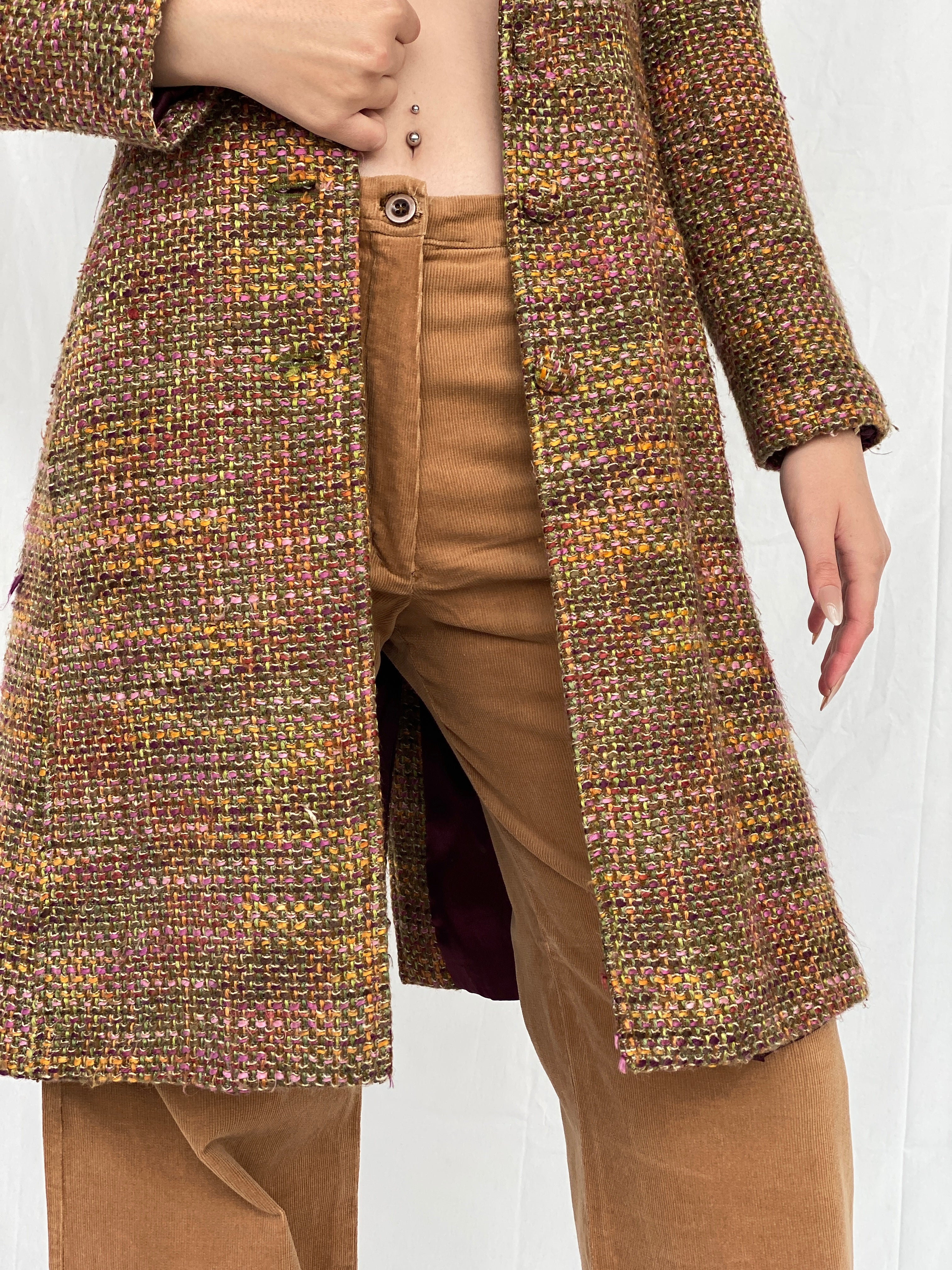 Vintage Marciano Tweed Multicolor Women’s Peacoat - S
