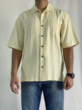 Vintage Jamaica Jaxx Men’s Hawaiian Textured Pineapple Leaf Silk Shirt - L