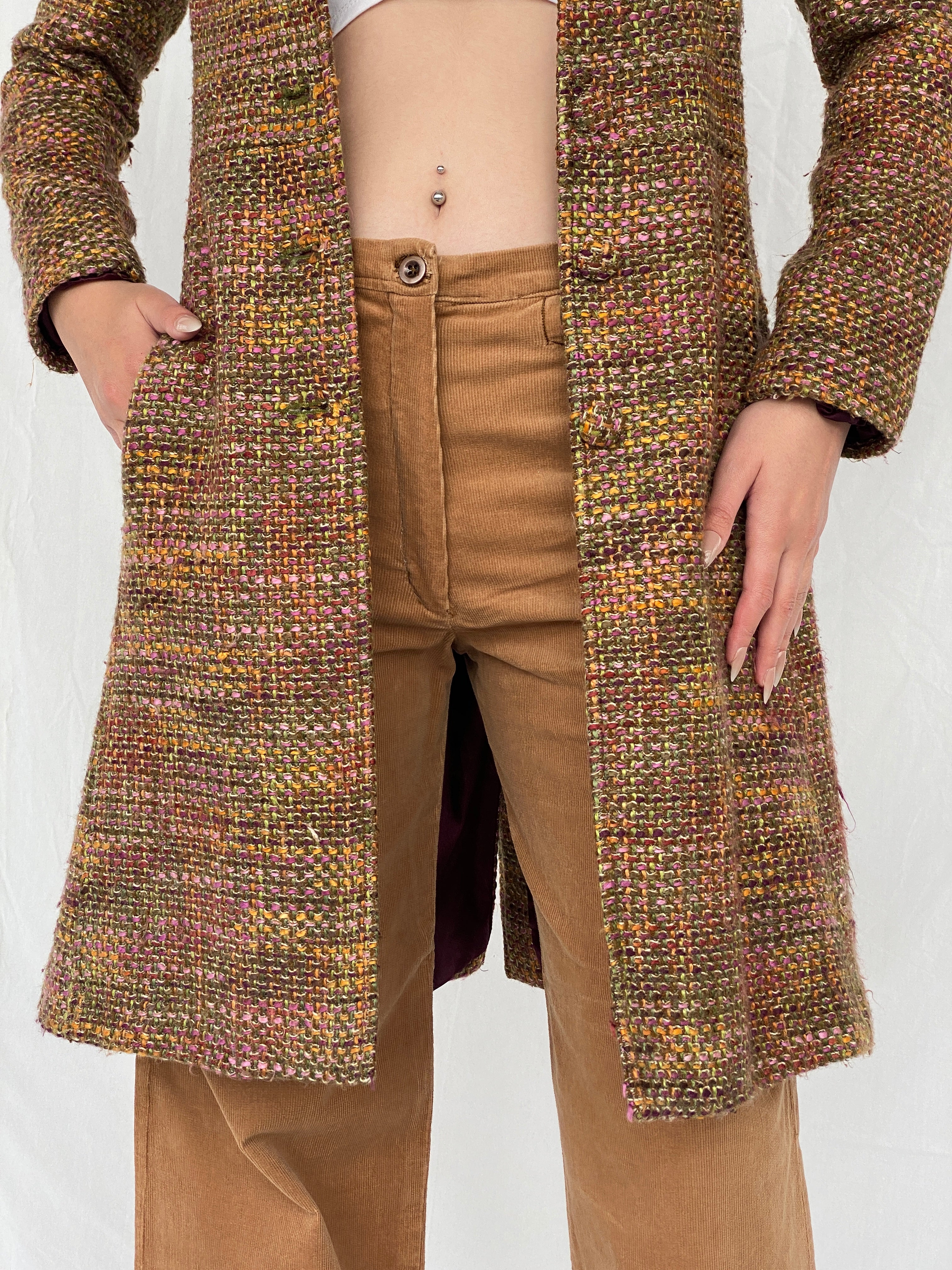 Vintage Marciano Tweed Multicolor Women’s Peacoat - S