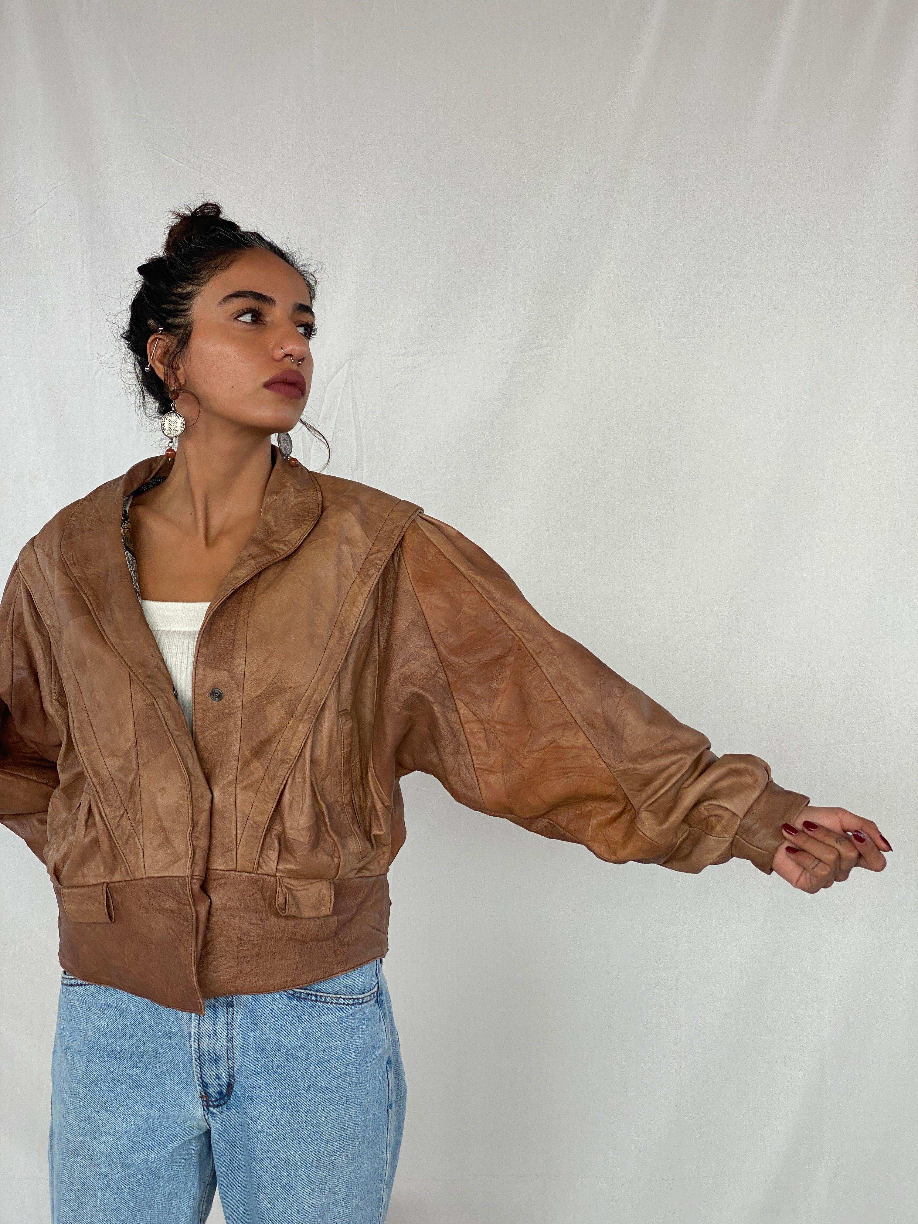 Vintage 80s Creazioni By Vinsen Genuine Leather Jacket - Balagan Vintage Leather Jacket 80s, 90s, genuine leather, genuine leather jacket, NEW IN, Tojan