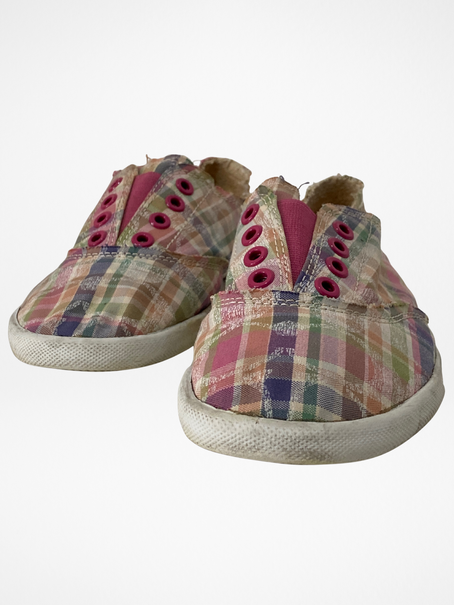 Coach Pink Plaid Distressed Slip-On Sneakers – 38.5 EU