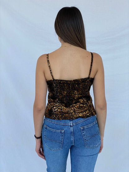 Vintage Y2K Velvet Cami Top - Size M - Balagan Vintage Sleeveless Top 00s, Juana, NEW IN, velvet top