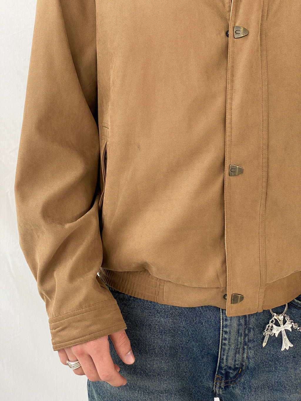 Vintage 90s Carabou Brown Work Wear Aviator Bomber Jacket - M