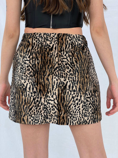 Vintage 90s A.BYER California Leopard Print Mini Skirt - Balagan Vintage Mini Skirt 00s, 90s, mini skirt, Mira, NEW IN