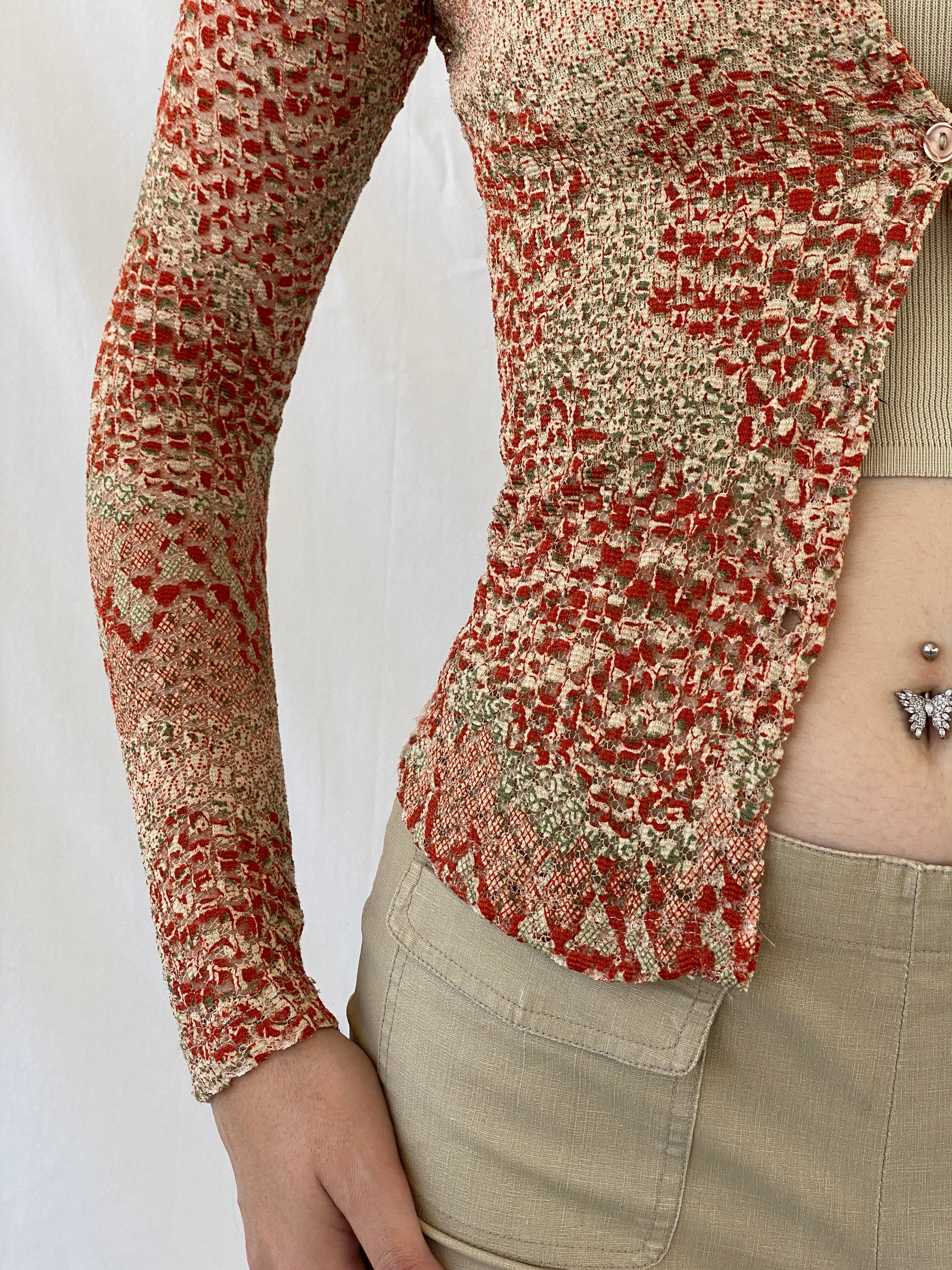 Vintage Y2K Click . Click USA Orange Full Sleeve Button Up Shirt - S