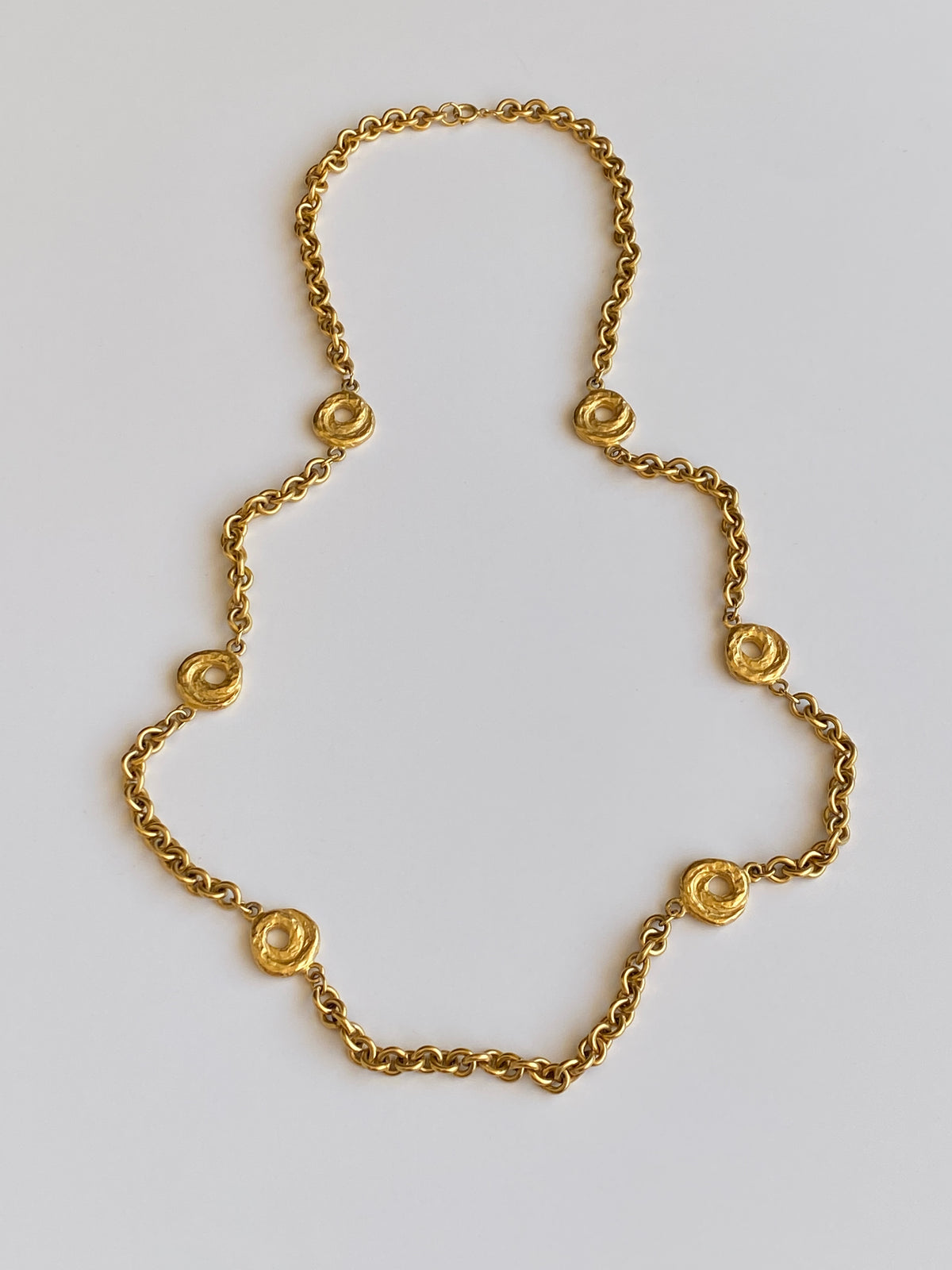 Vintage Gold-Tone Textured Link Long Necklace – Convertible Chain Belt Vintage Gold-Tone Textured Link Long Necklace – Convertible Chain Belt