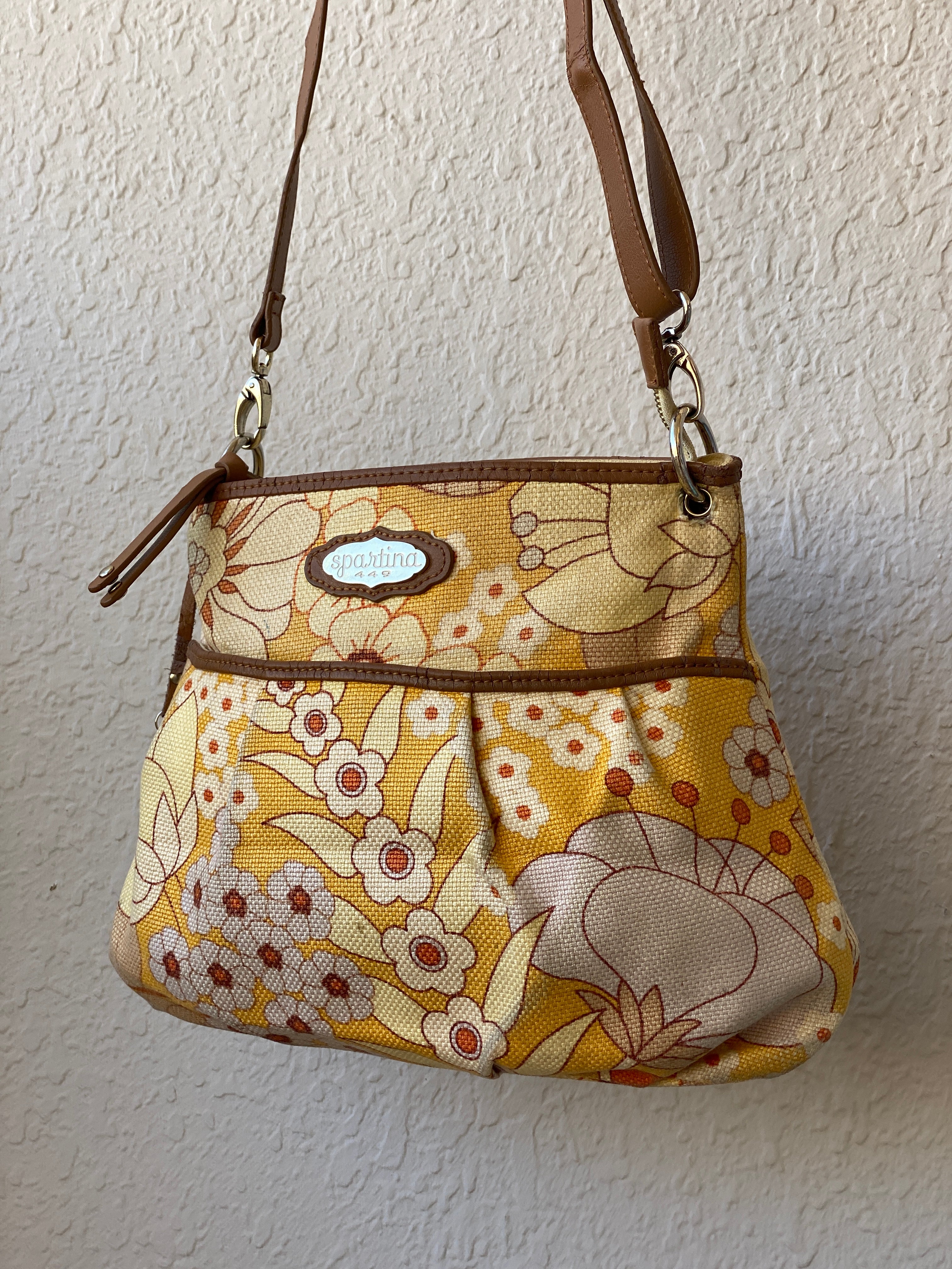 Y2K Spartina Daufuskie Island Floral Yellow Adjustable Strap Bag