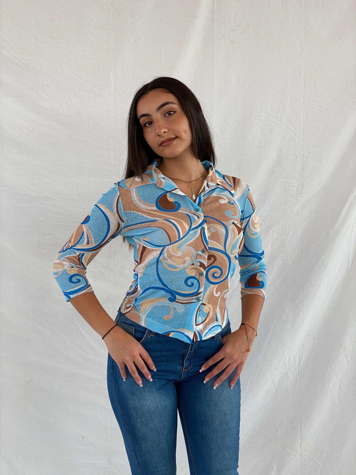 Vintage MADLeN Groovy Shirt - Balagan Vintage Sheer Shirt groovy, groovy shirt, NEW IN, Rama, sheer shirt