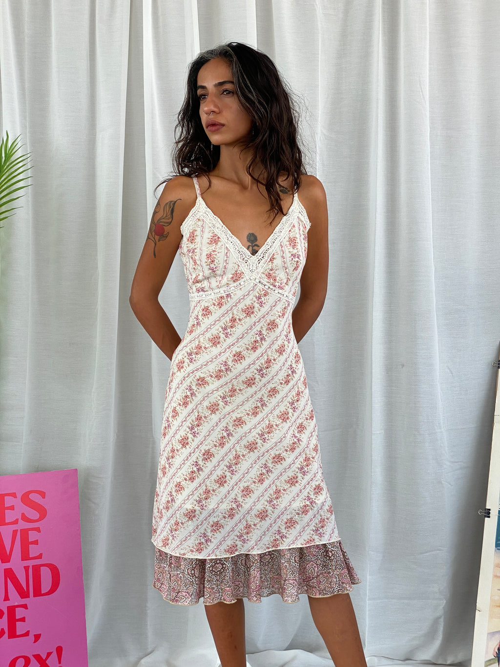 Y2K Vero Moda Midi Floral Women’s Romantic Summer Dress - S