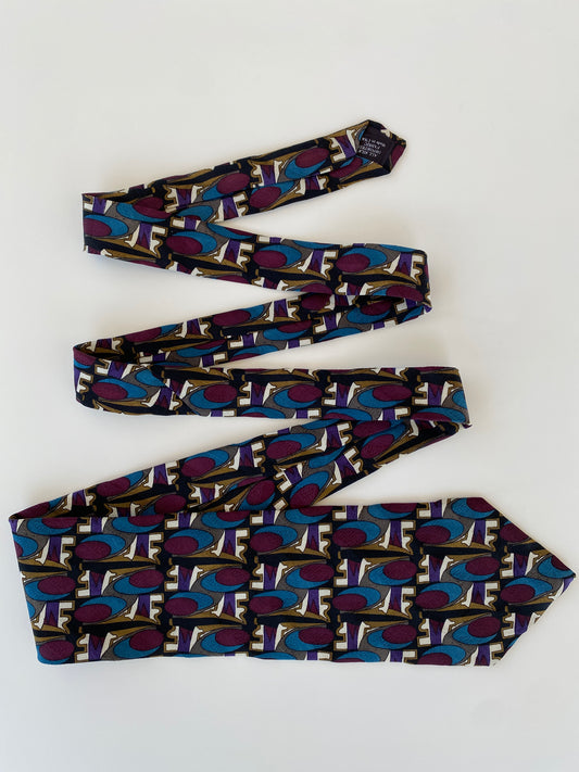 Vintage Martin Wong Napa.Ca Printed Multicolor Men’s Neck Tie