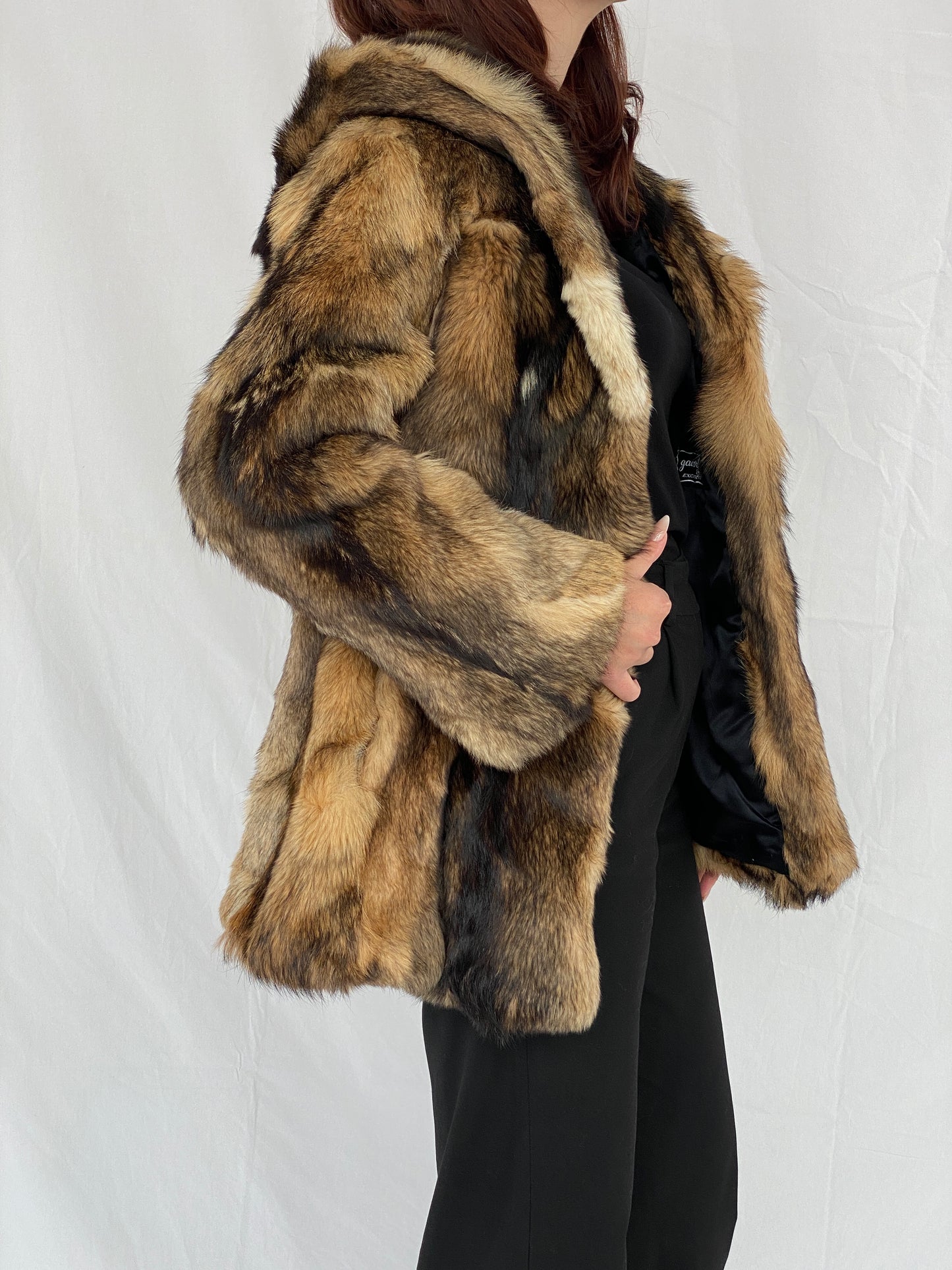 Luxurious Vintage Gaewolf Exclusive Real Fur Heavy Hooded Jacket - M