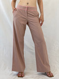 Y2K Express Design Studio Pink Pinstripe Officecore Wide Leg Pants - M