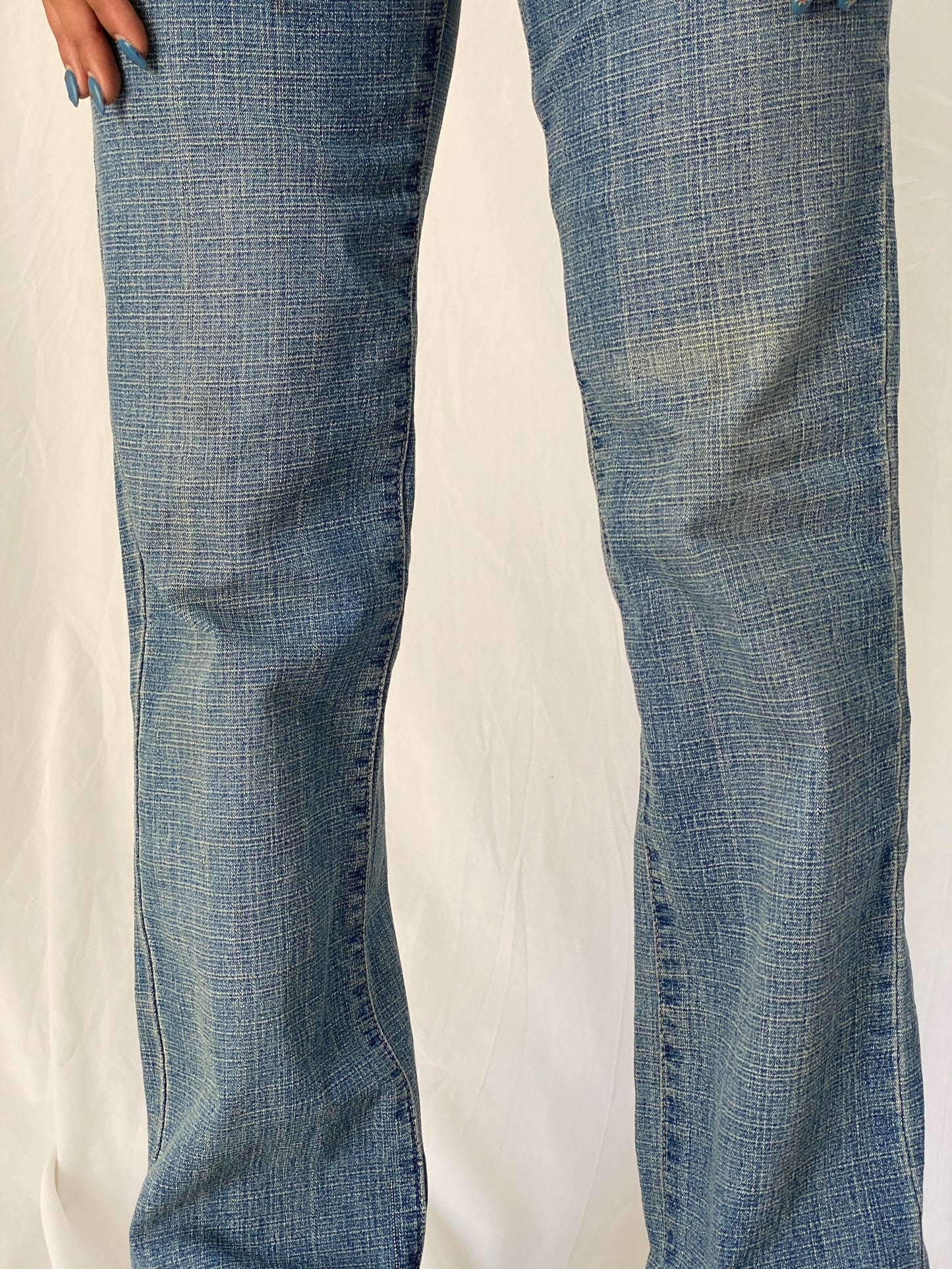 Vintage Y2K Forbidden Zone Blue Faded Low Rise Straight Leg Denim Jeans - S