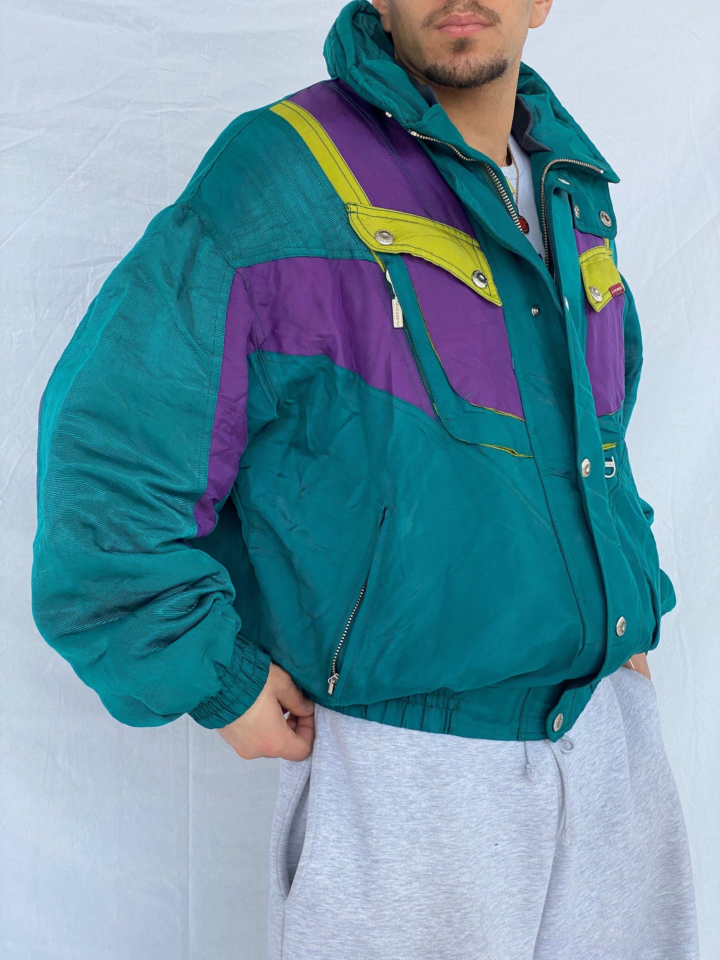 Vintage 80s Synergie Puffer Ski Jacket - Size XL - Balagan Vintage Ski Jacket 80s, 90s, Abdullah, ski jacket, winter