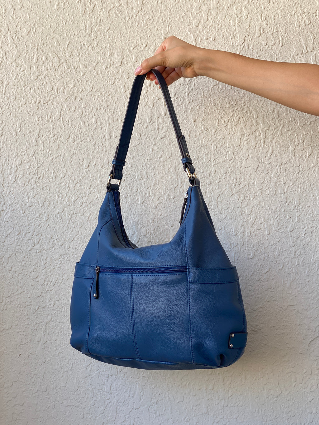 Vintage Tignanello Blue Purse Genuine Leather Hobo Shoulder Bag