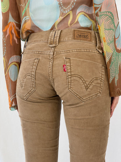 Vintage Levi’s 504 Slouch Flare Low Rise Bootcut Tan Corduroy Pants - 34EUR