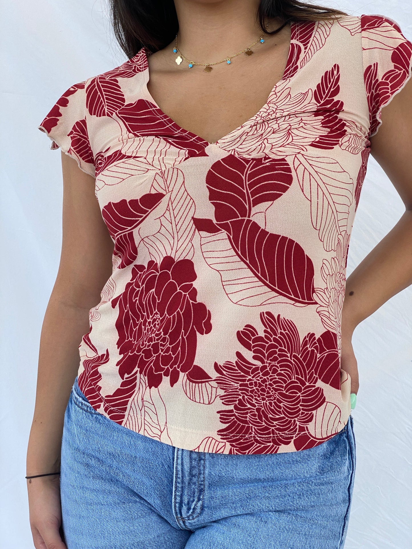 Y2K Crossroads Floral Top - M