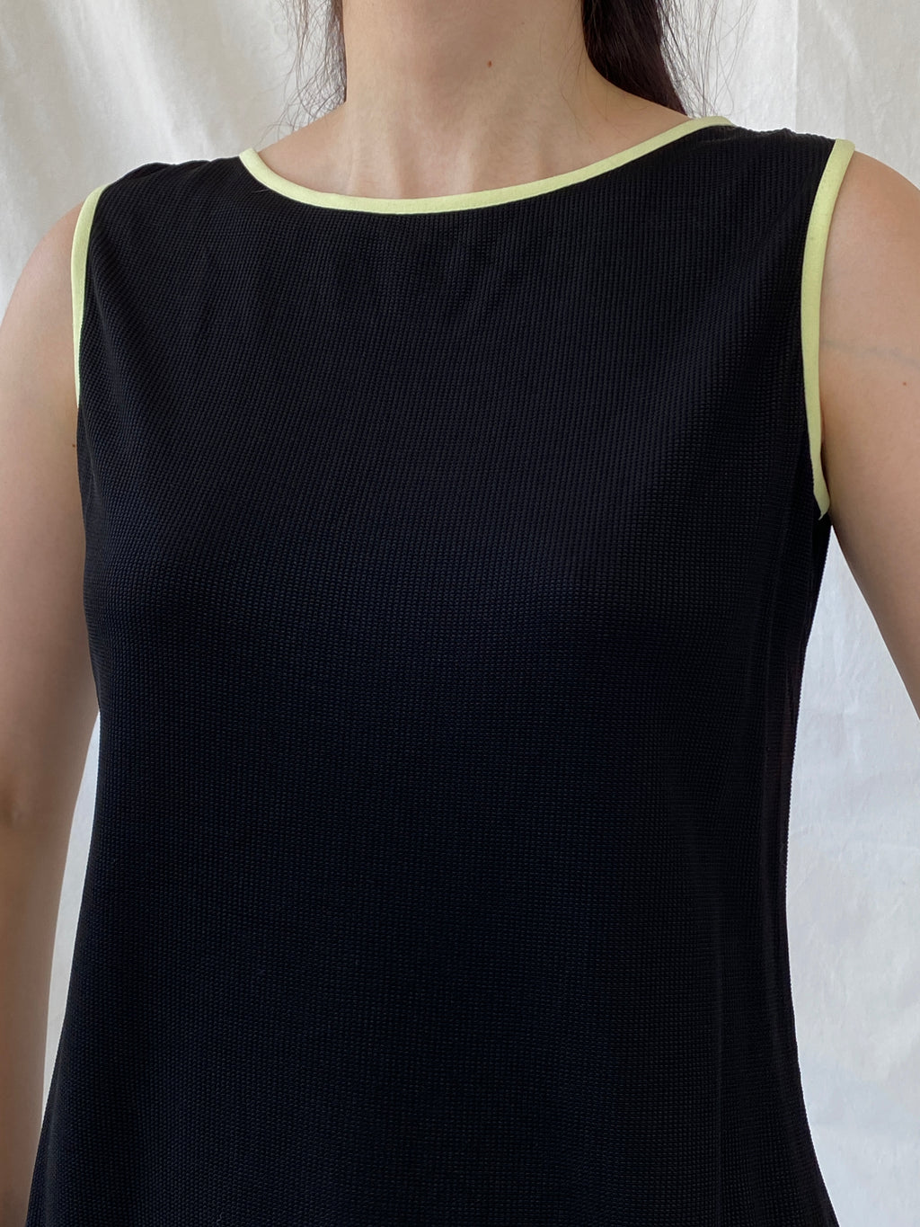 Vintage Ronni Nicole by Ovida Black Beaded Hem Tank Top - L