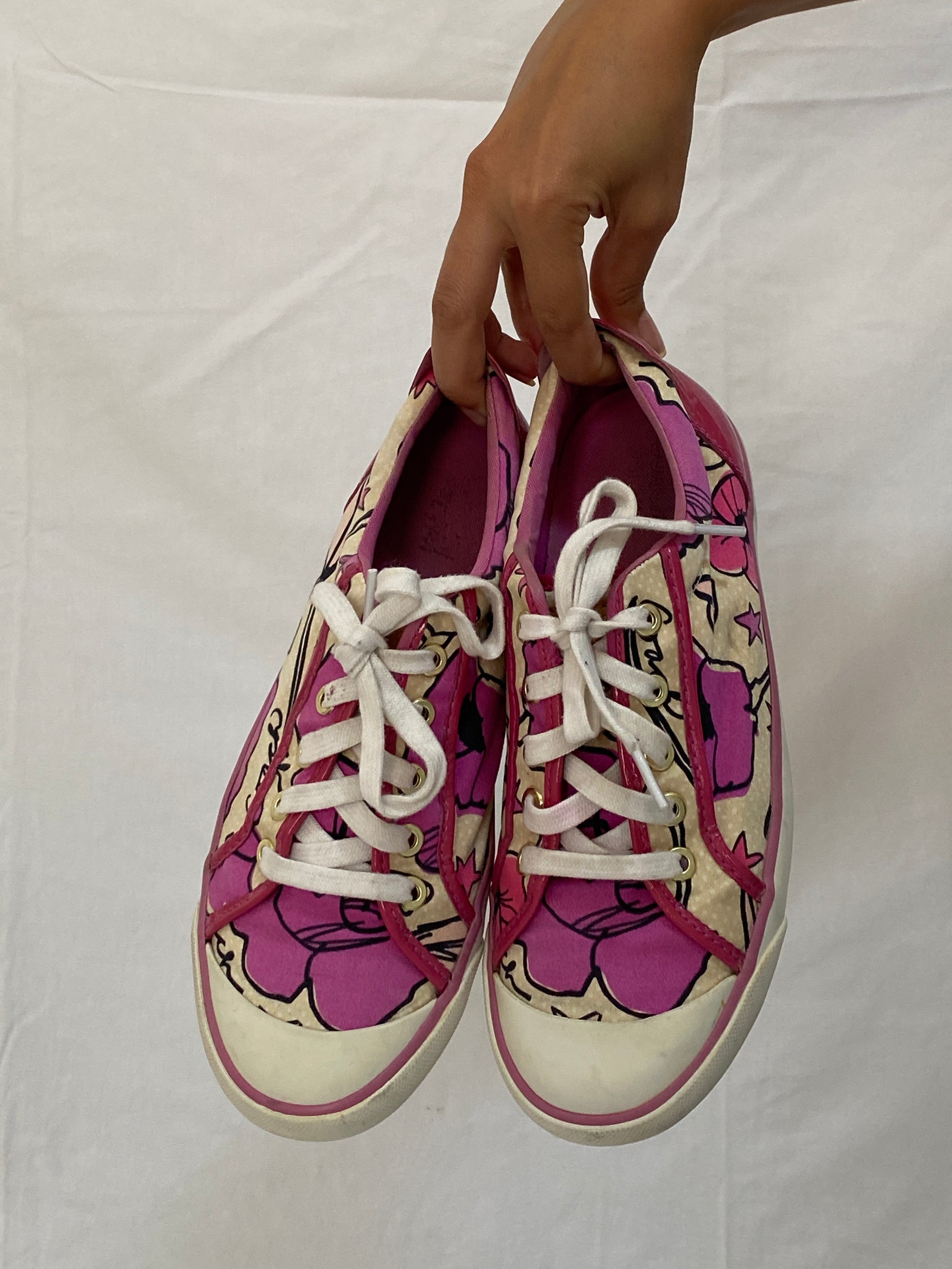 Vintage Coach Pink Floral Canvas Sneakers - 39EU Vintage Coach Pink Floral Canvas Sneakers - 39EU