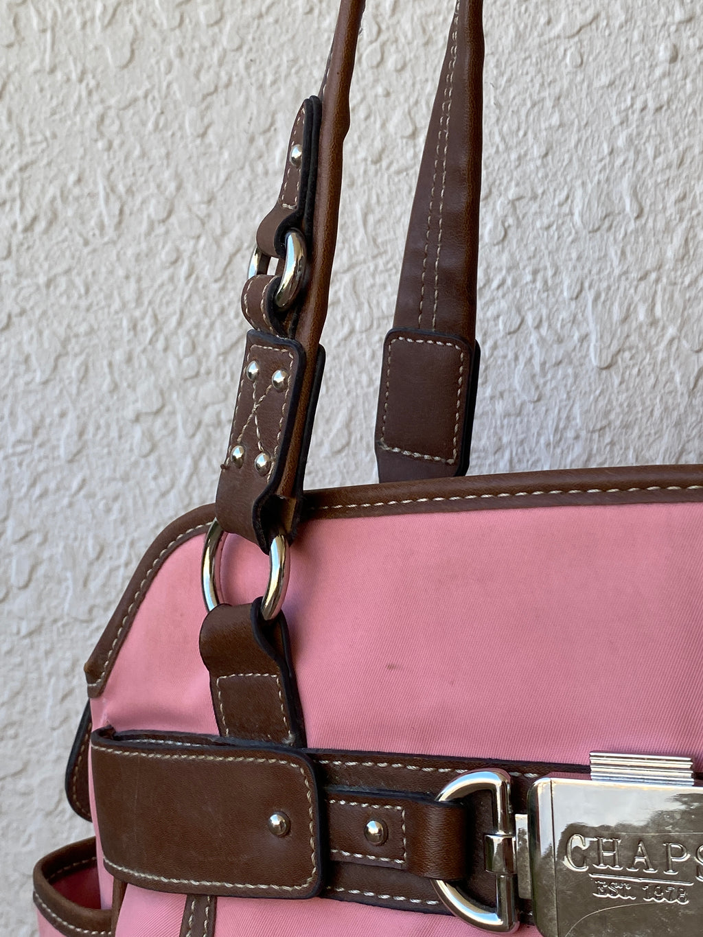 Chaps Pink Brown Shoulder Bag