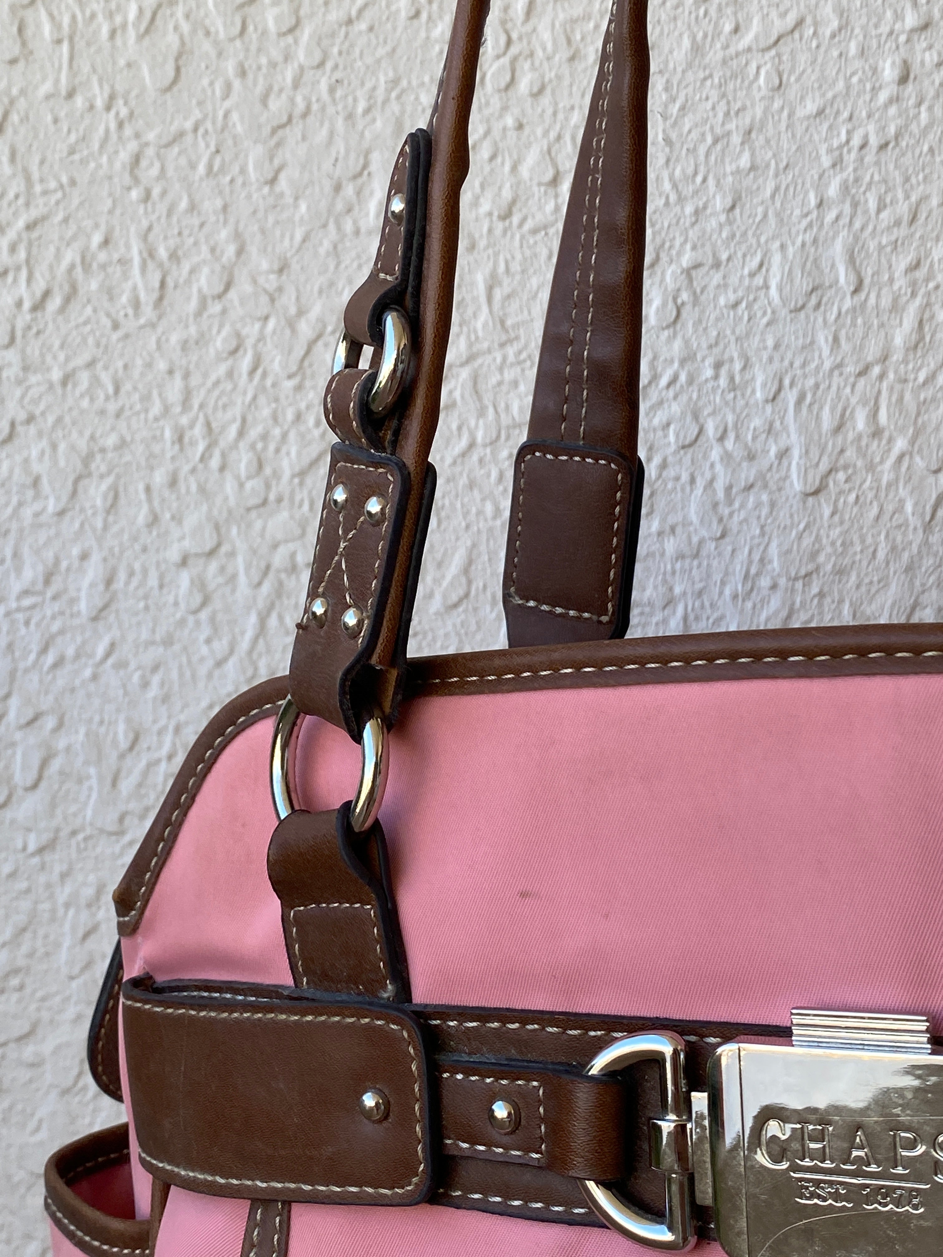 Chaps Pink Brown Shoulder Bag