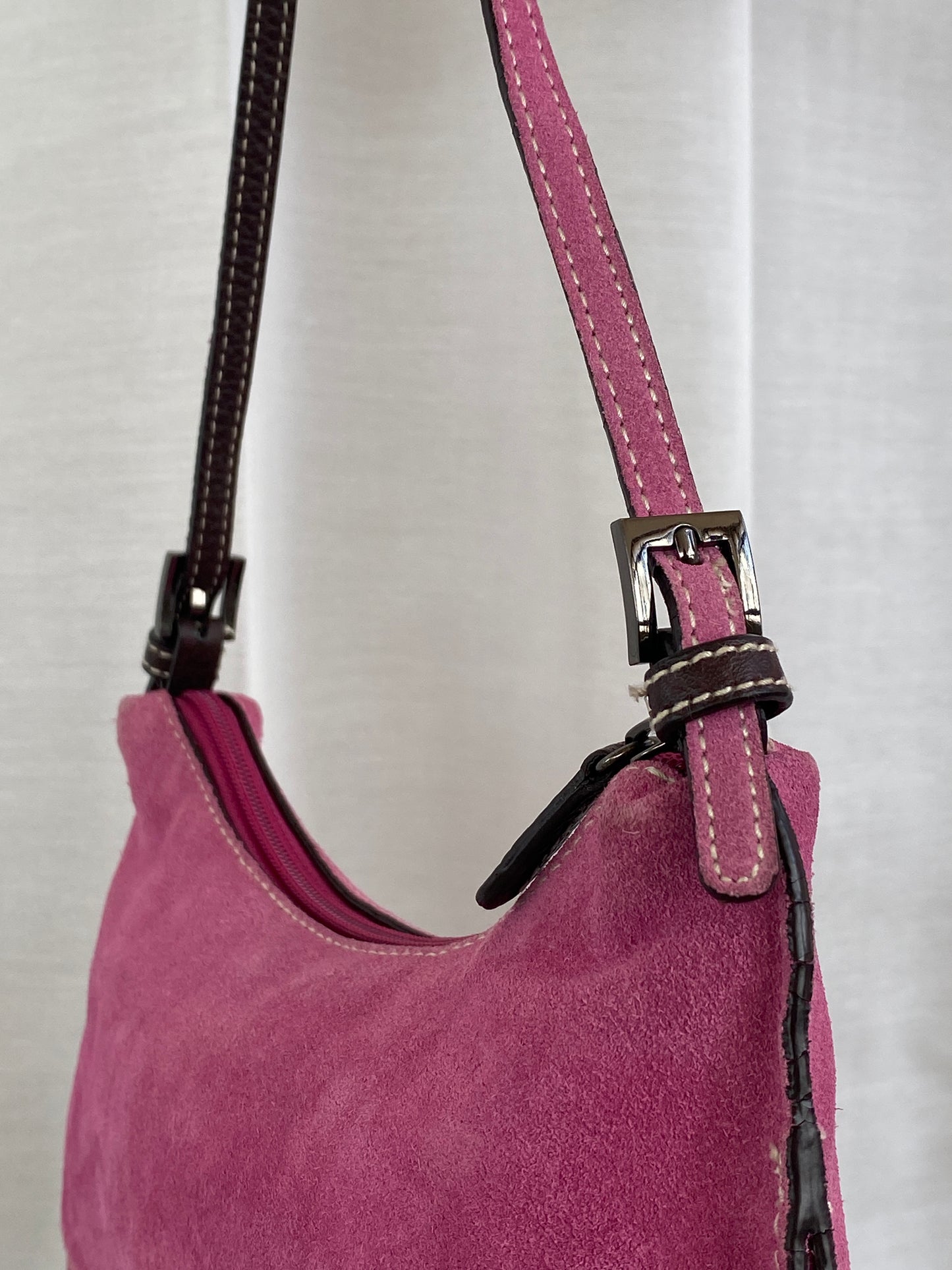 Y2K Preview International Pink Suede Mini Shoulder Bag