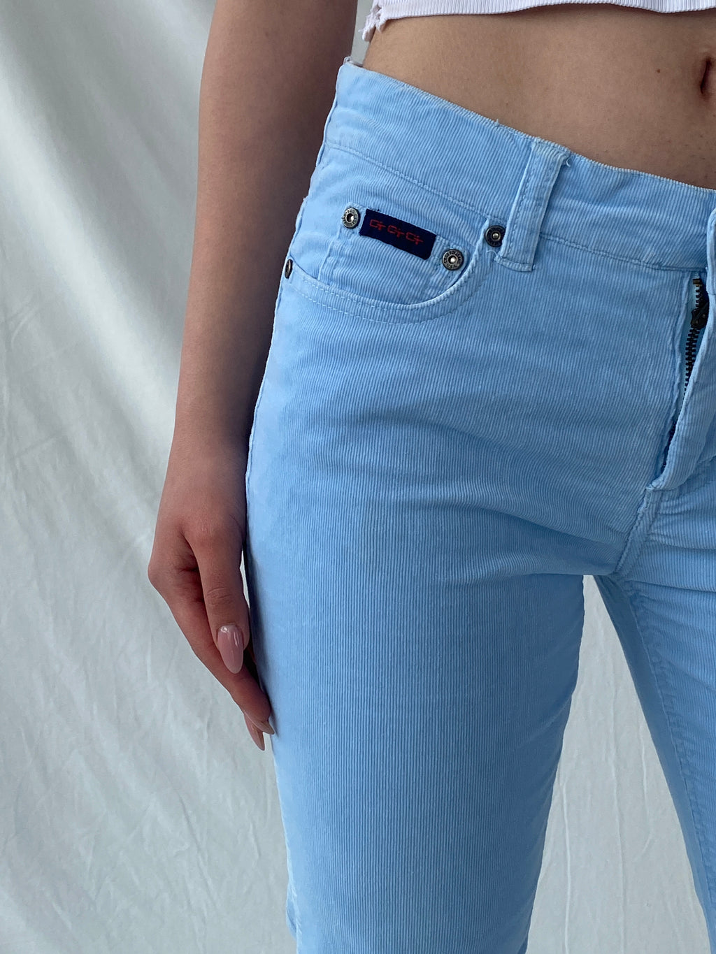 Vintage Cesttoi Low Rise Blue Corduroy Pants - 34EUR