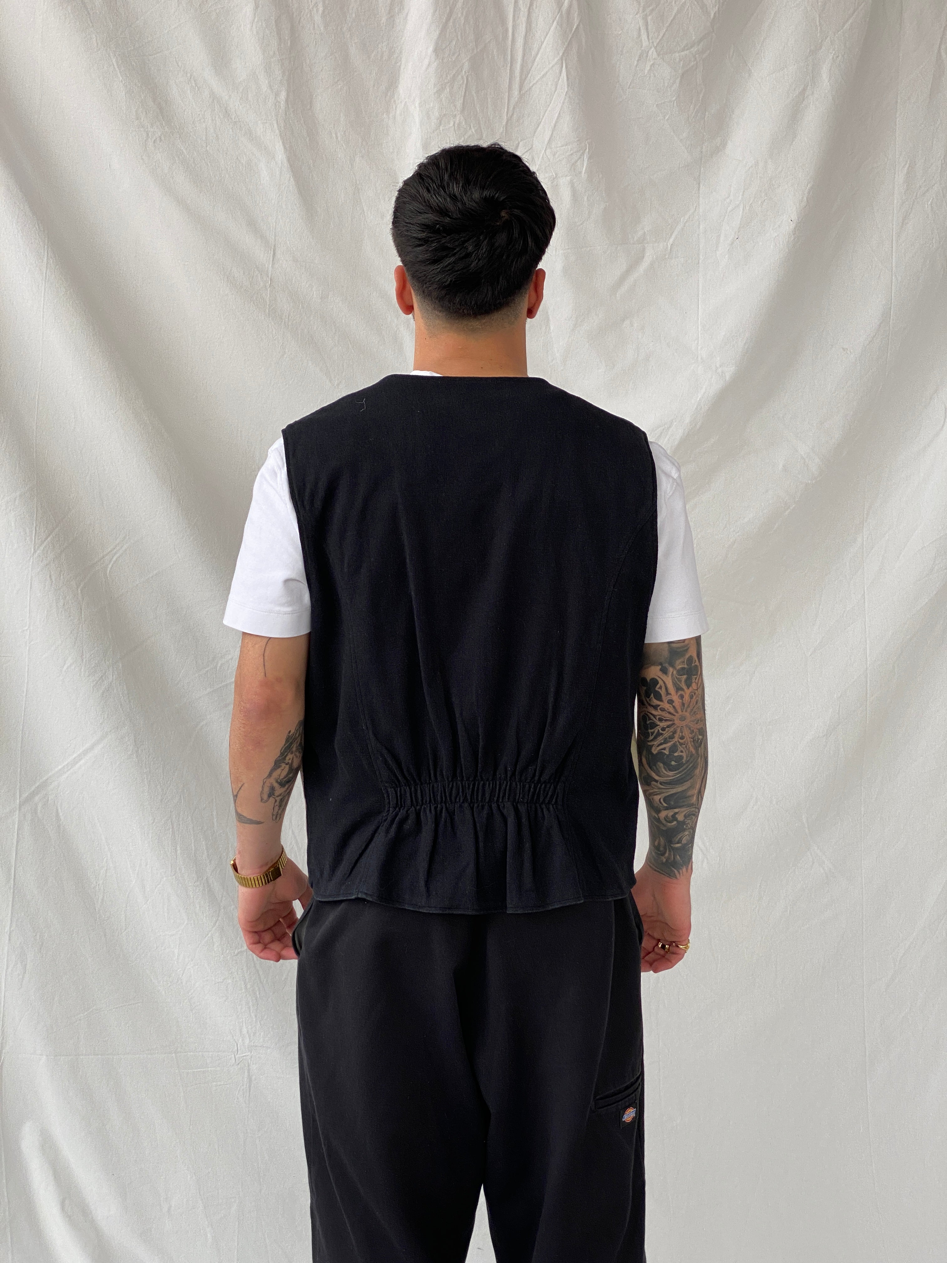 Vintage 90s Camel Collection Beige Printed Vest - L