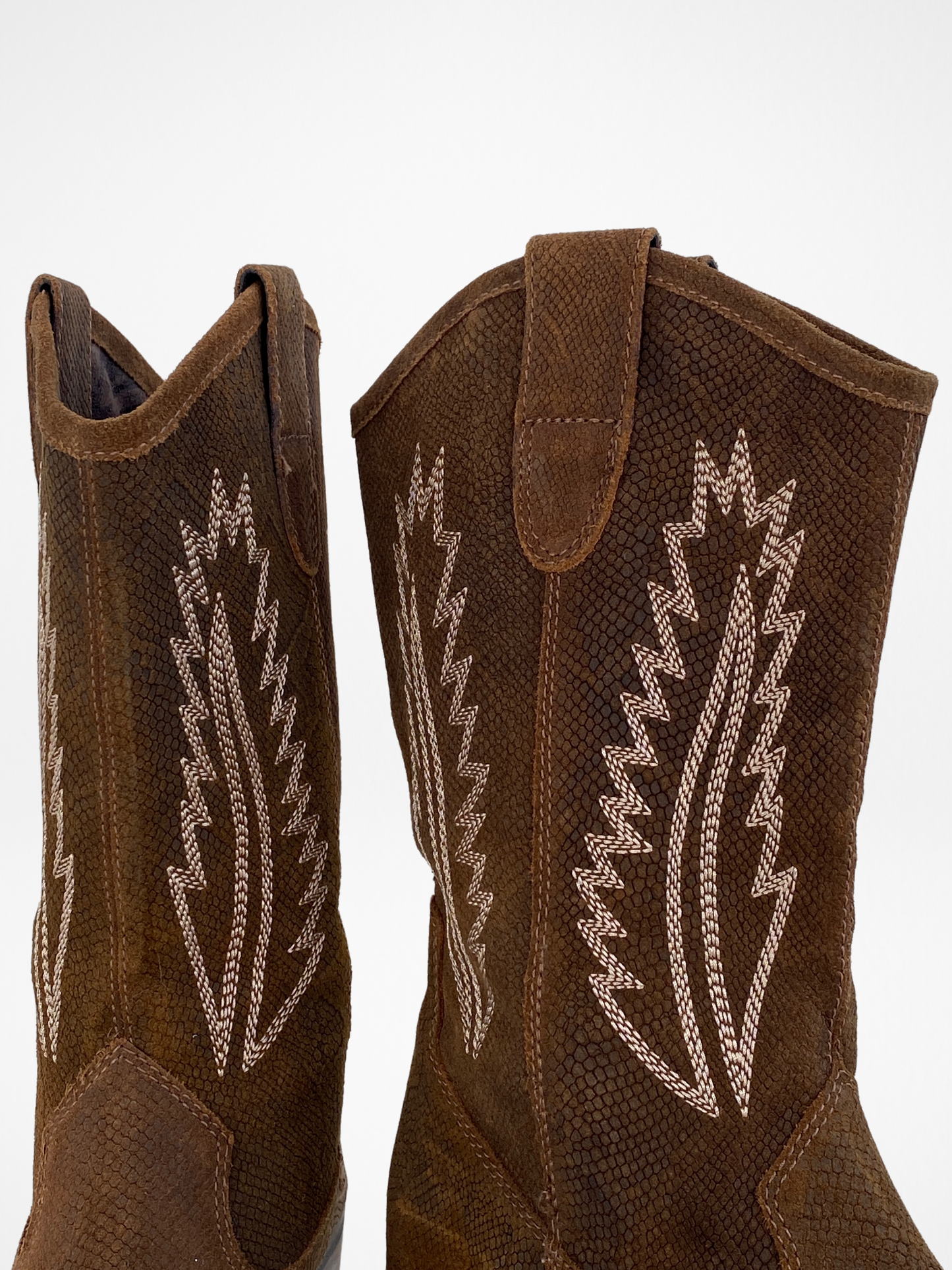 White Mountain Caraway Cowgirl Brown Genuine Leather Boots - 38EUR