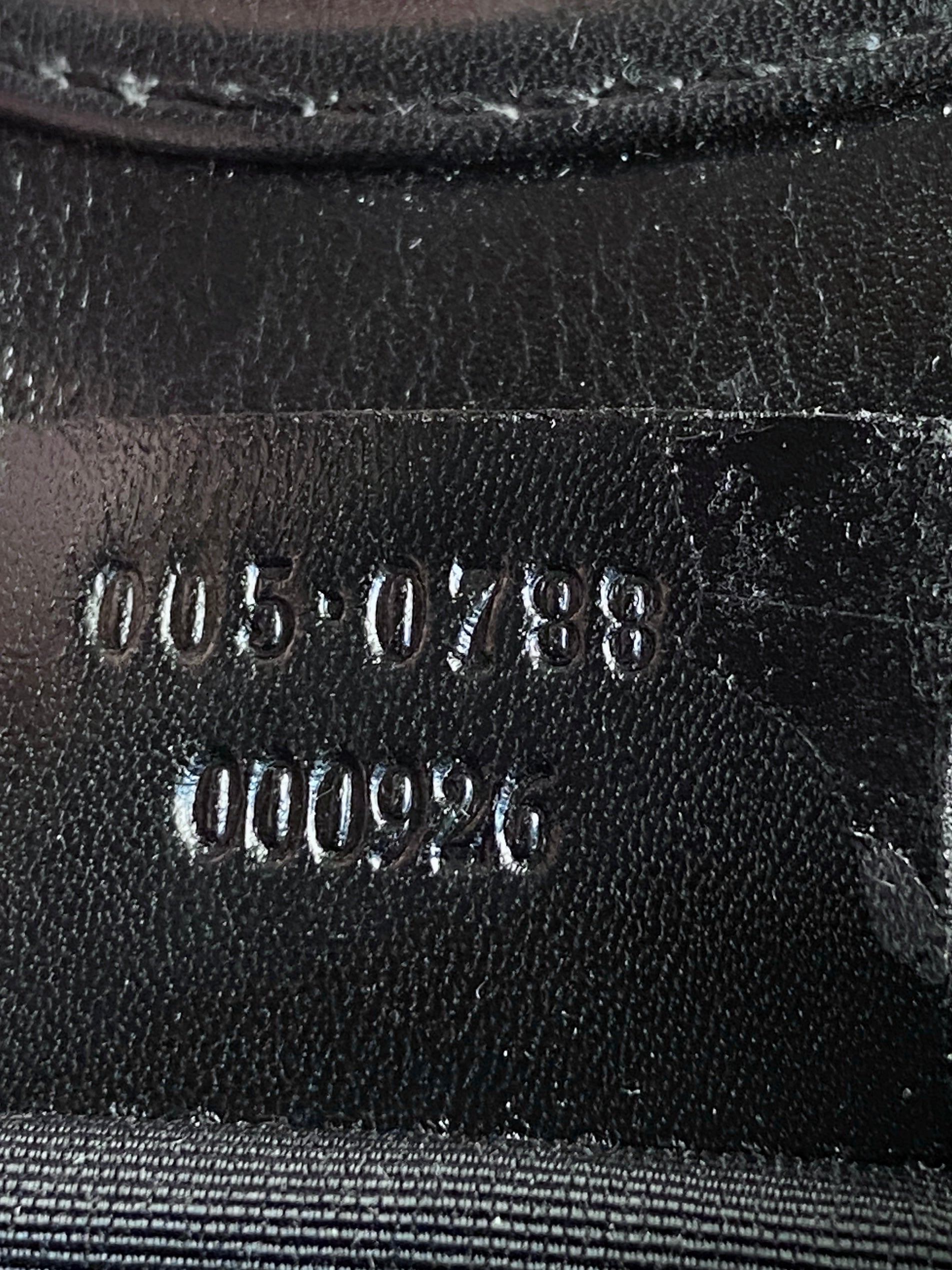 Vintage 00s Gucci Jackie Bardot Black Leather Monogram GG Canvas Mini Handbag