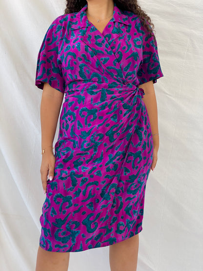 Vintage Ellen Tracy By Linda Allard Midi Wrap Dress - L