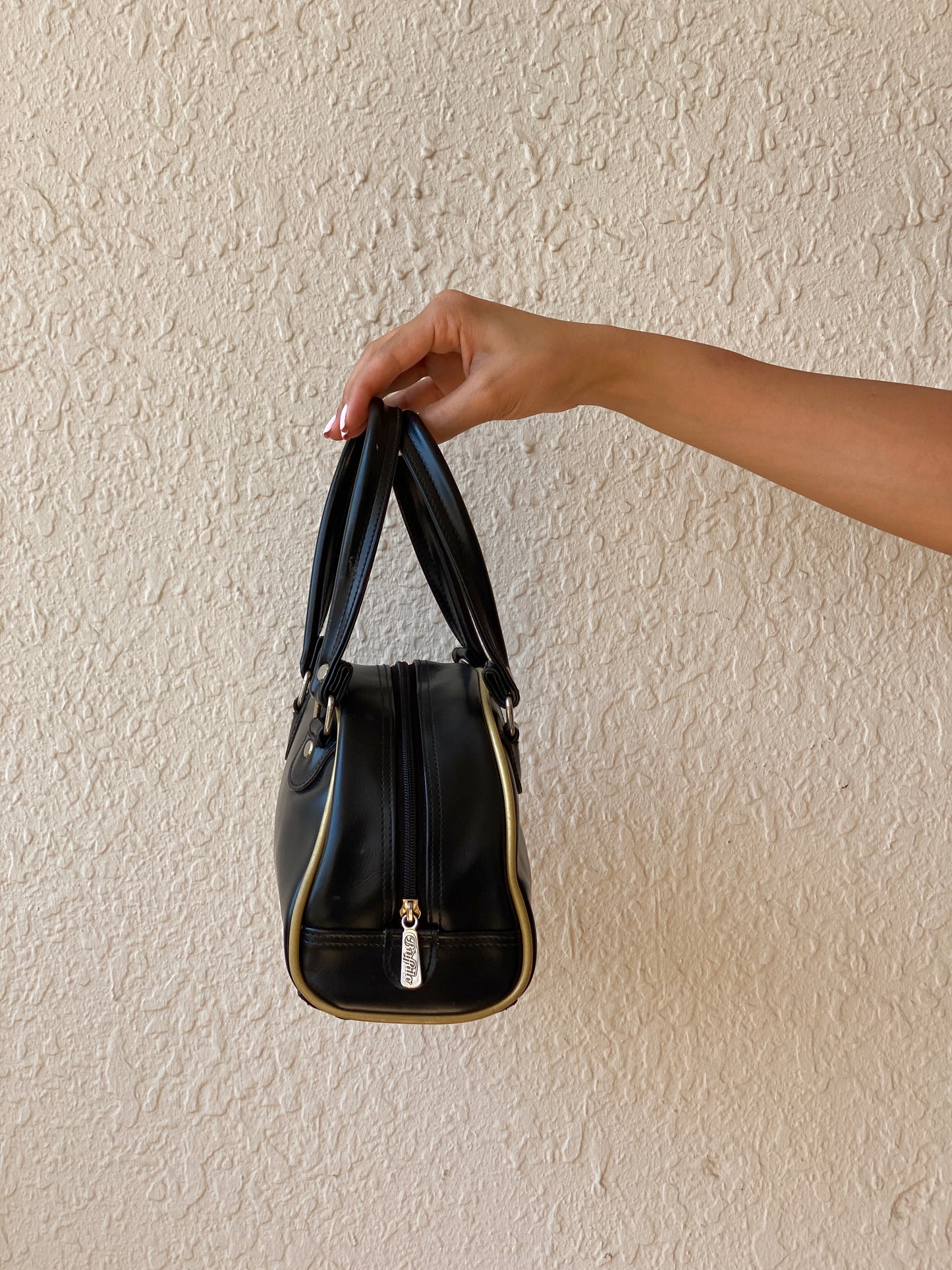 Vintage Y2K Buffalo Black & Gold Mini Bowling Bag