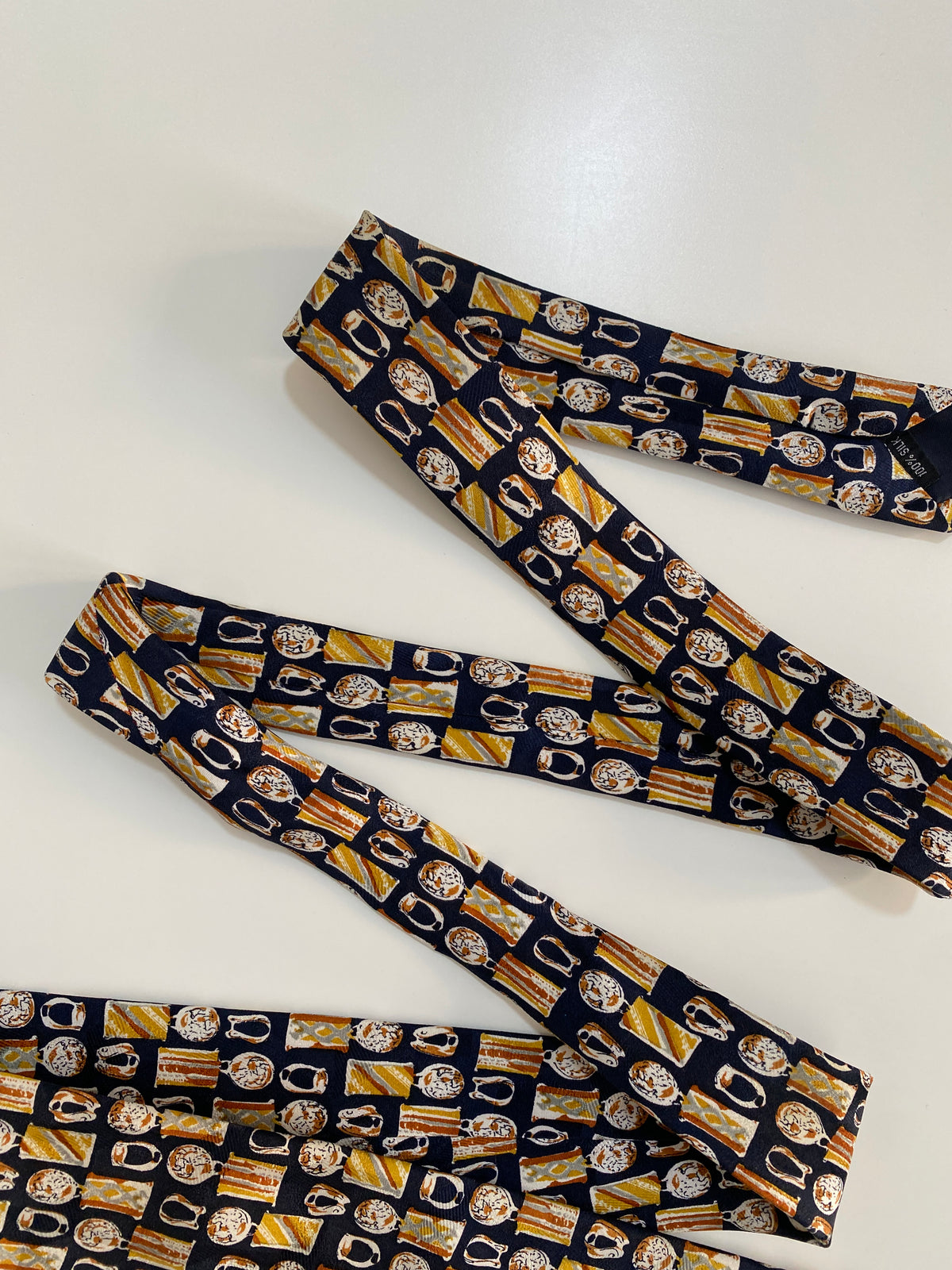 Vintage ST. LOREN Italian Silk Tie - Navy Equestrian / Horse Bit Print Made in Italy Vintage ST. LOREN Italian Silk Tie - Navy Equestrian / Horse Bit Print Made in Italy