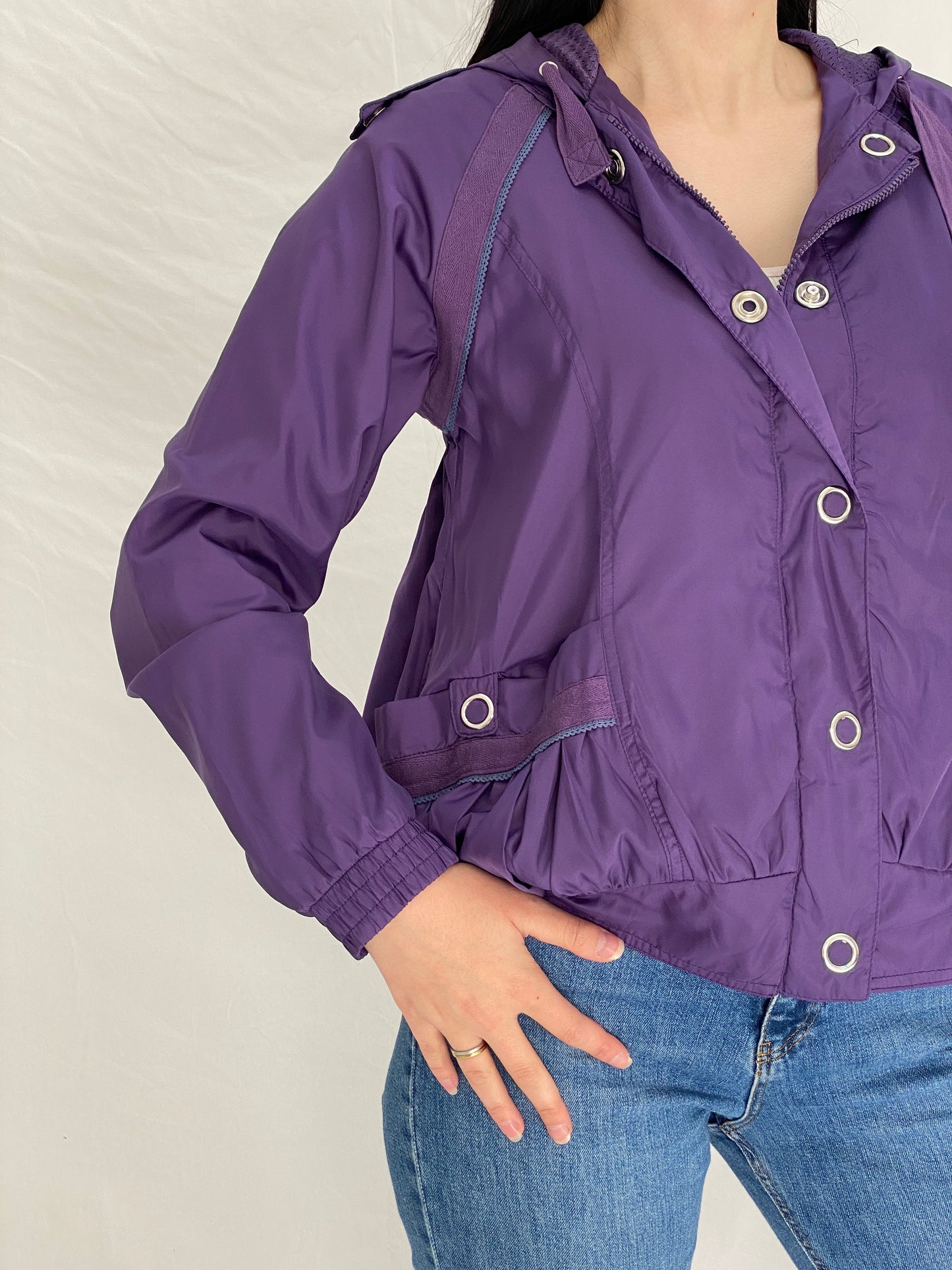 Adidas x Stella McCartney Purple Windbreaker Track Lightweight Sports Jacket - L