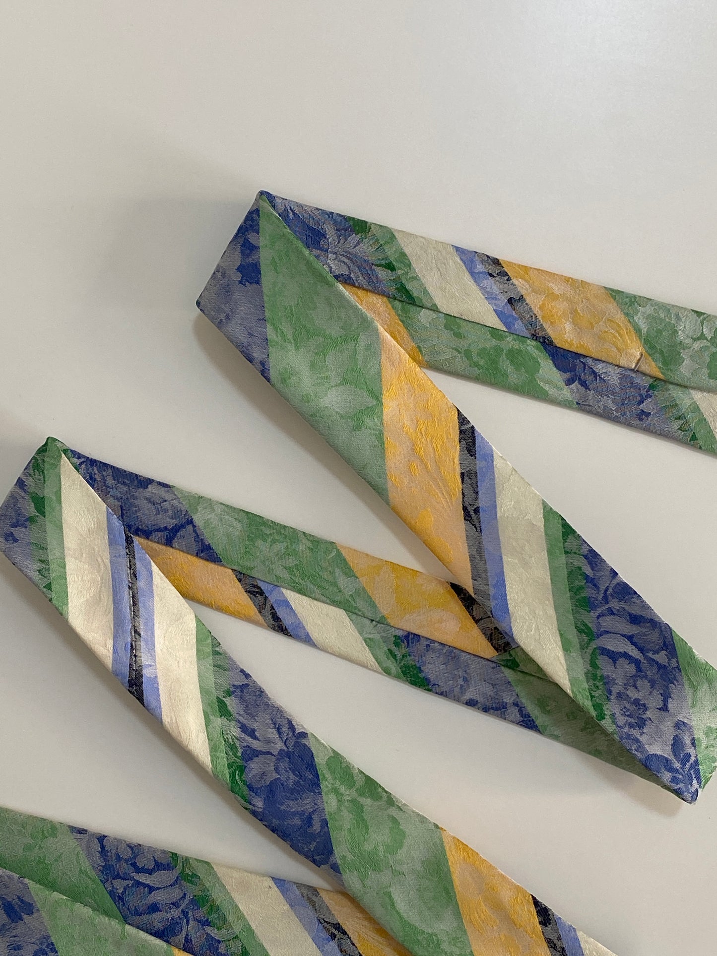 Vintage Gian Marco Venturi Silk Tie - Pastel Floral Striped Polyester | Made in Italy