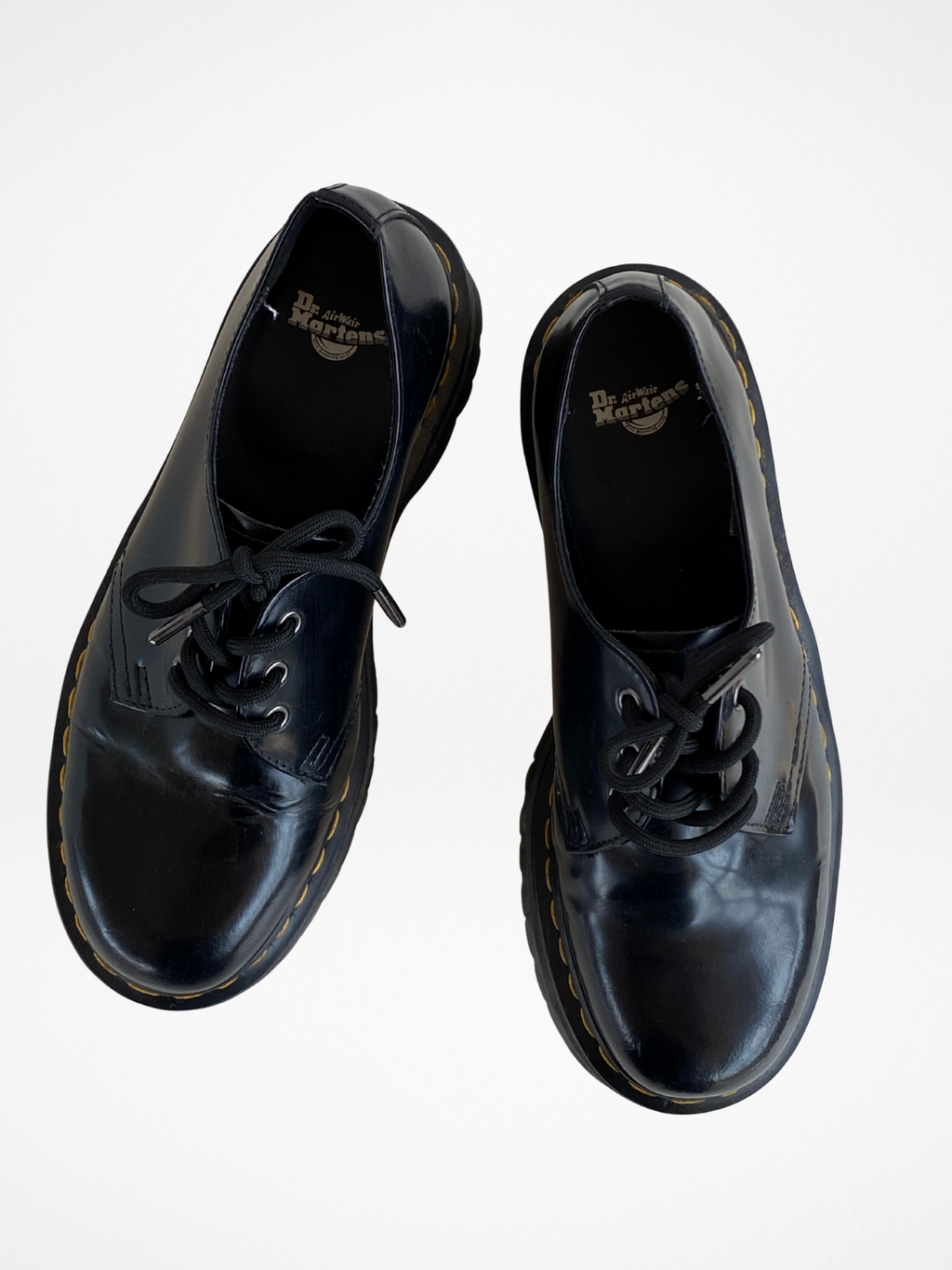 حذاء ديربي من دكتور مارتنز دوكس، جلد أسود، ذو نعل سميك، برباط، مقاس أوروبي ٤١