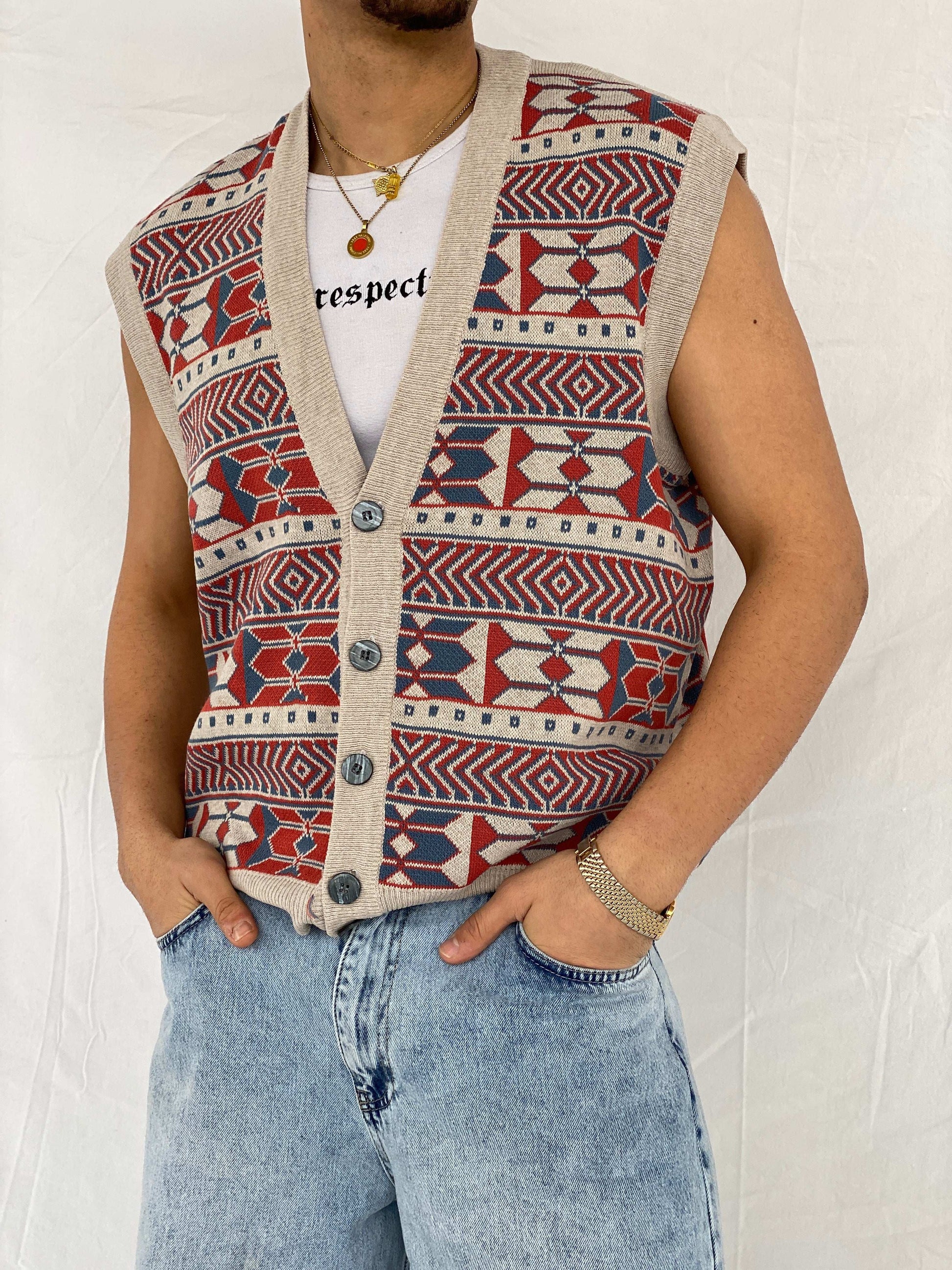 Vintage Yagmur Triko Vest - Size Large - Balagan Vintage Vest 90s, Abdullah, vest