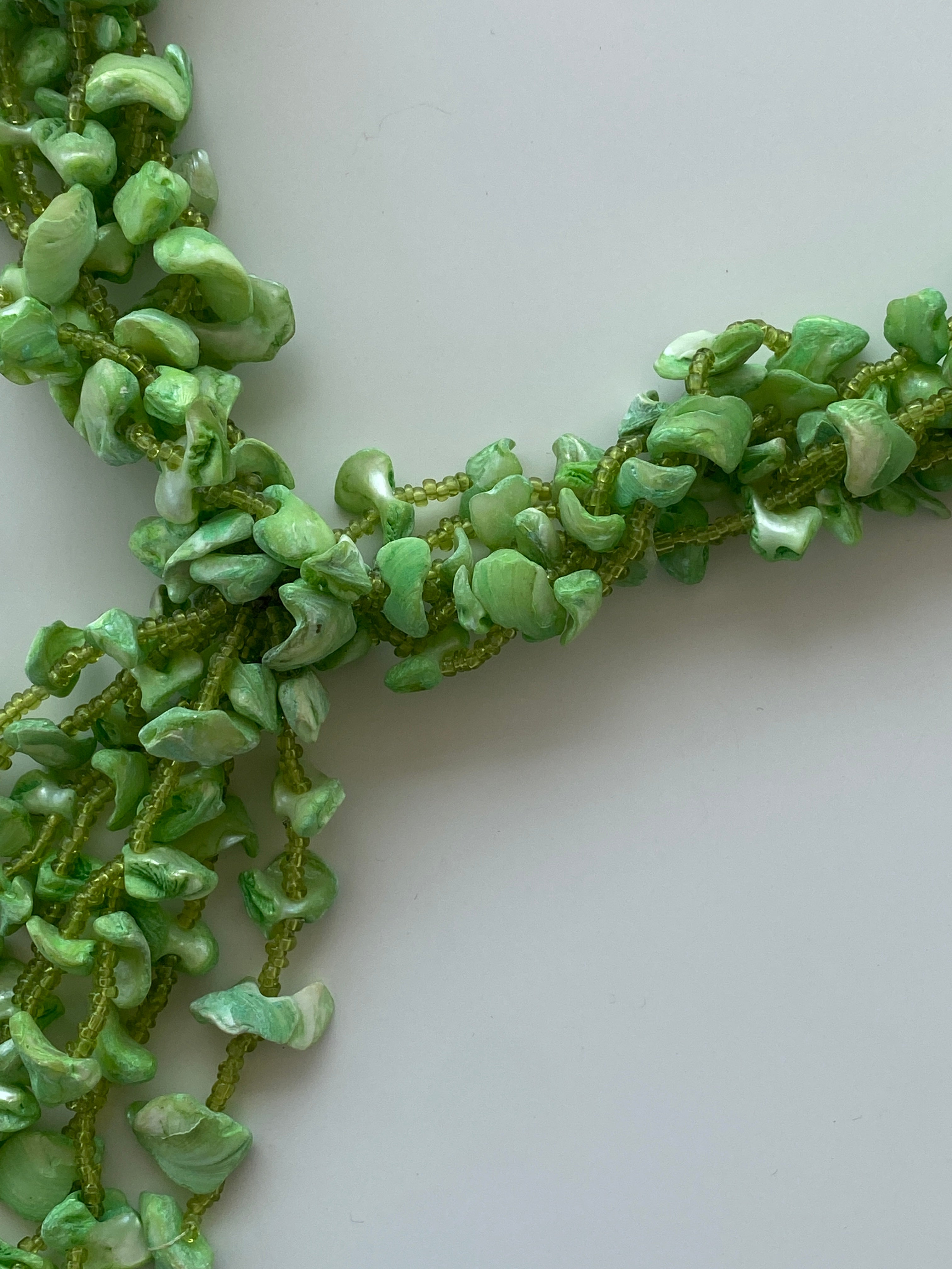Y2K Multi Strands Lime Green Chunky Necklace