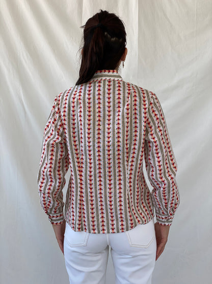 Vintage Lanz Salzburger Floral Button Up Full Sleeve Shirt - XL